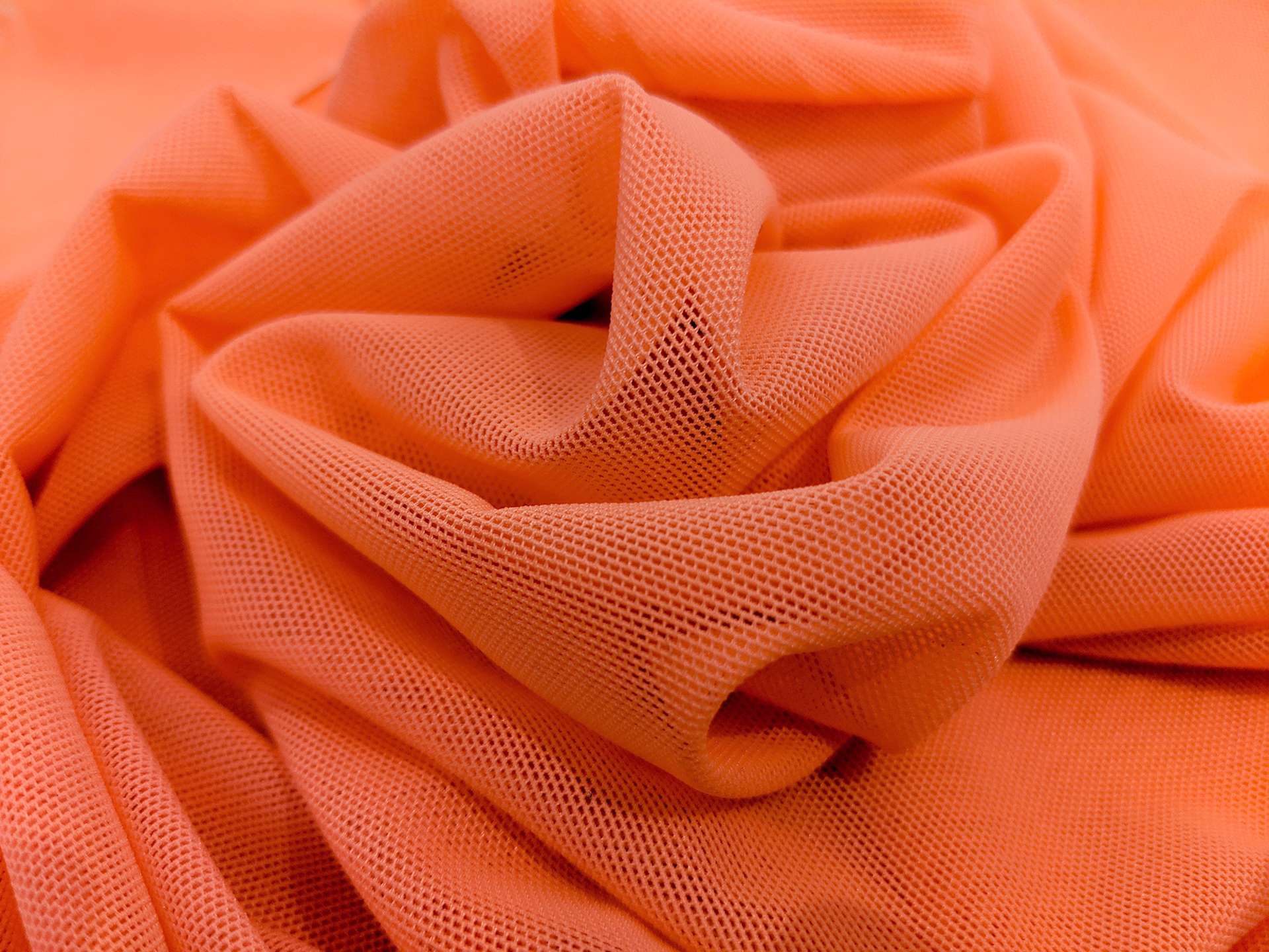 Stretch Tulle in Neon Orange