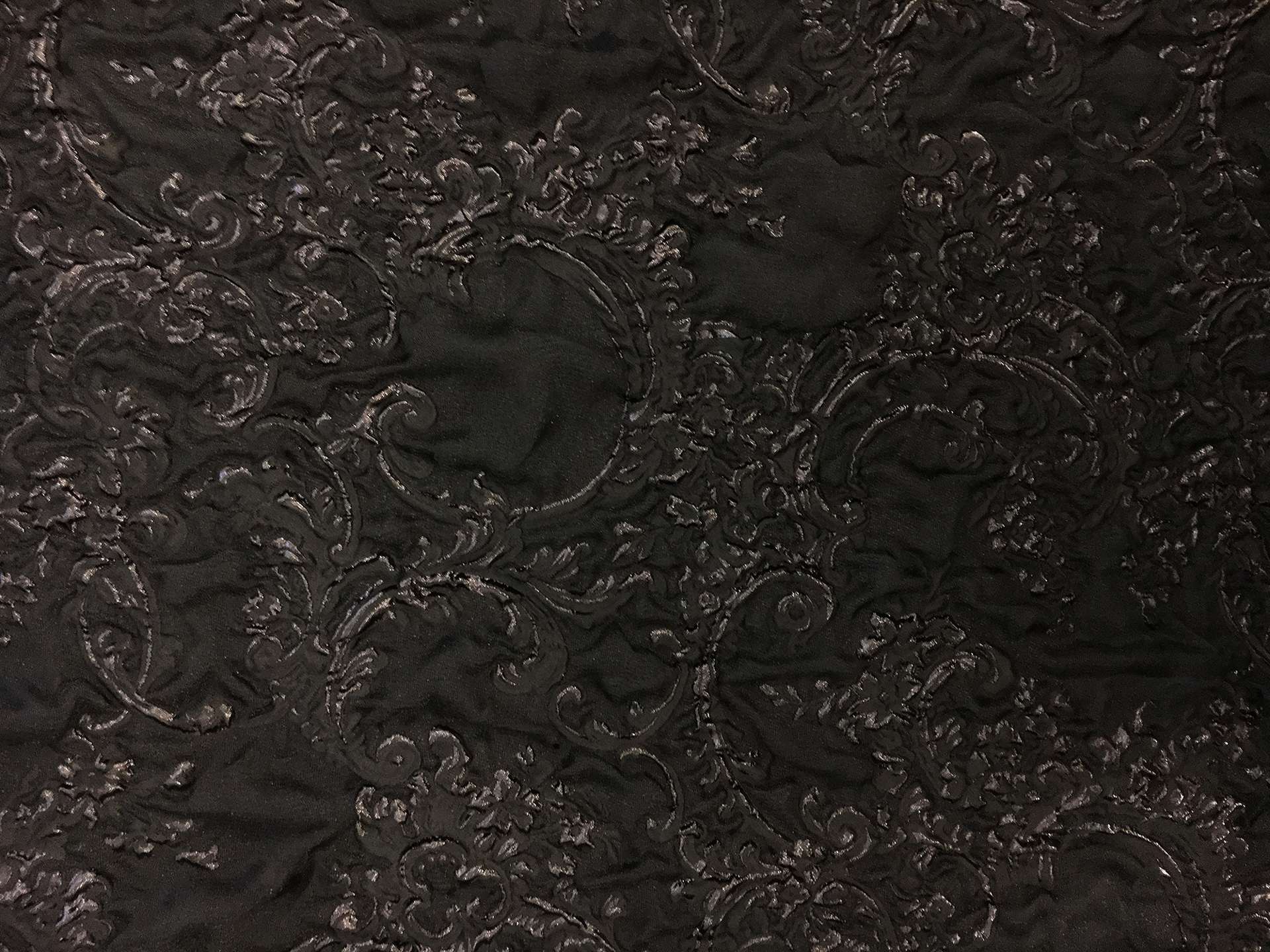 Silk and Polyester Blend Metallic Organza Cloqué