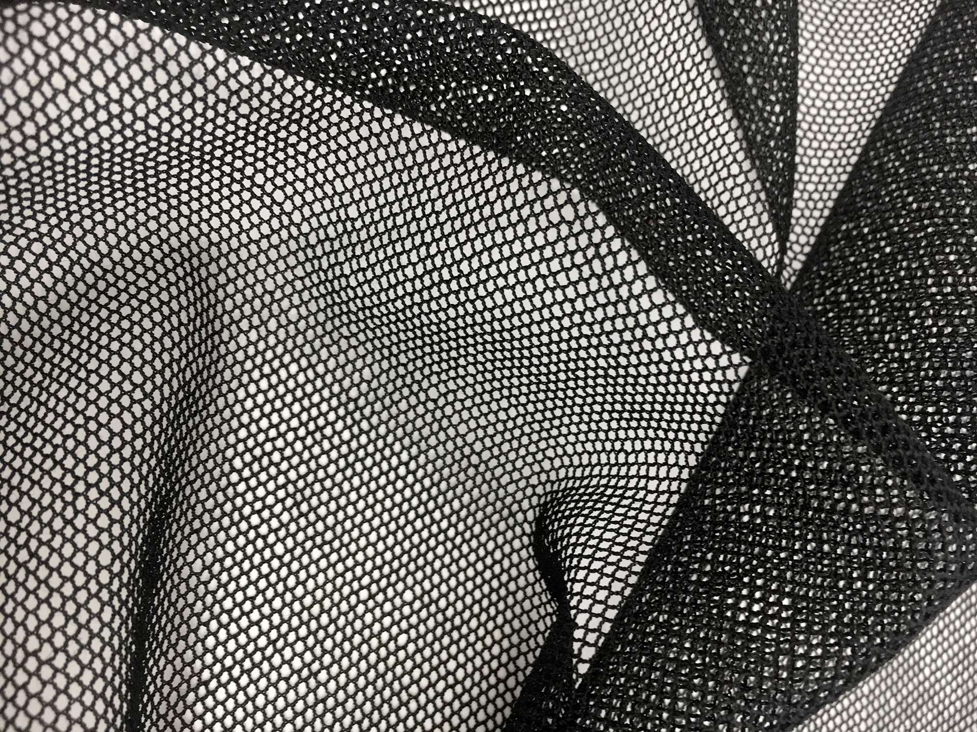 Stretch Cotton Bobbinet in Black