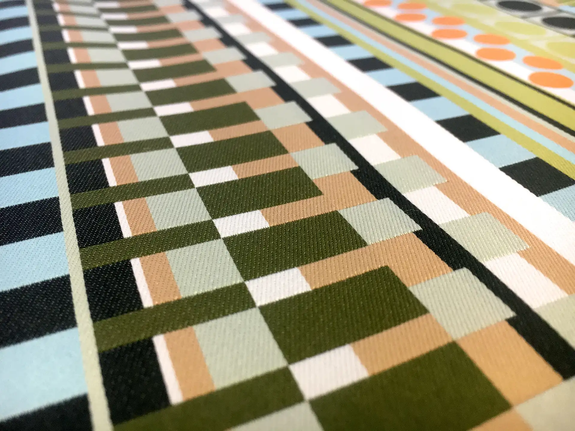 Double Face Jacquard Twill with Geometric Patterns