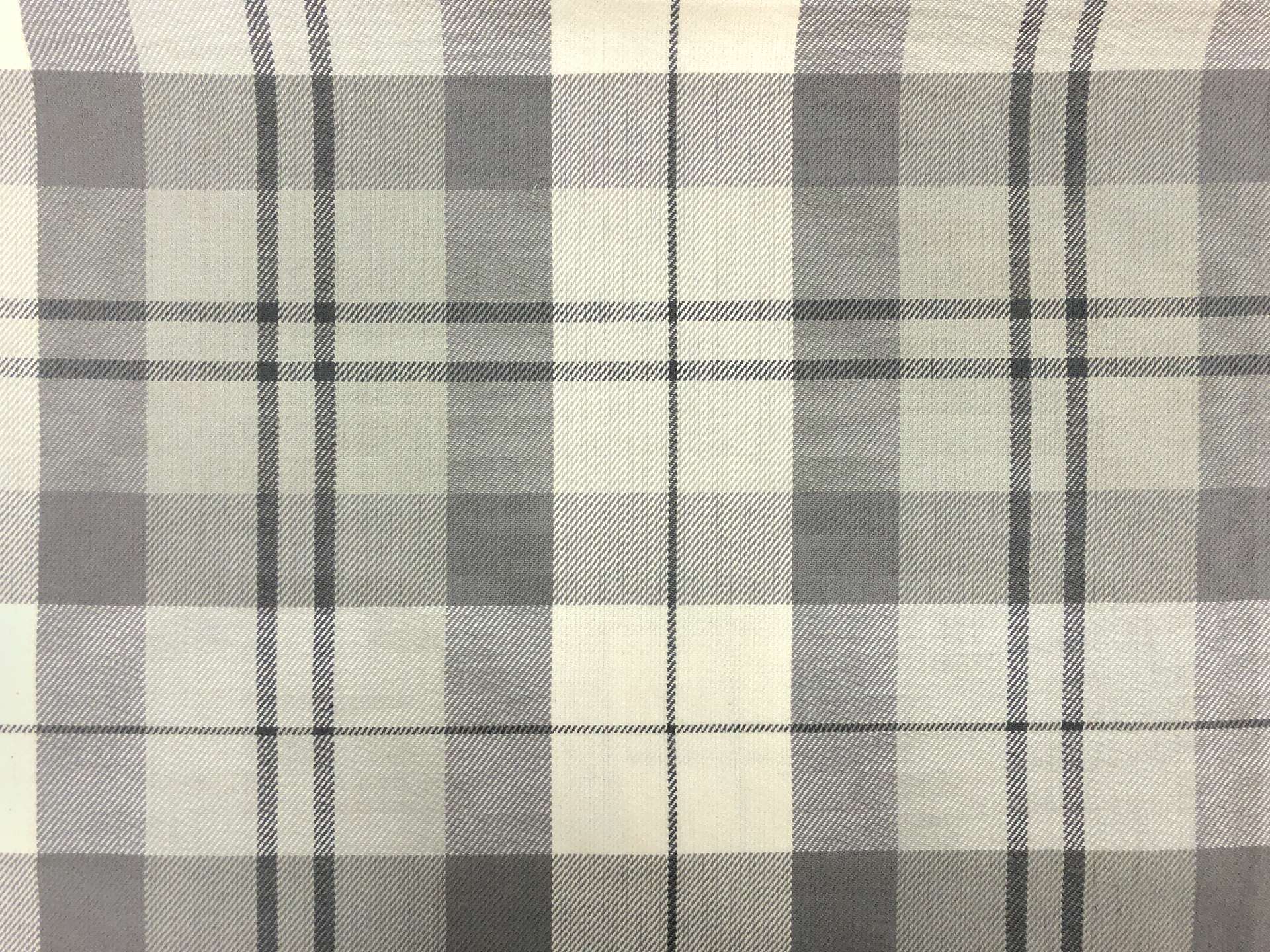 Cotton Twill Upholstery Plaid in Silver