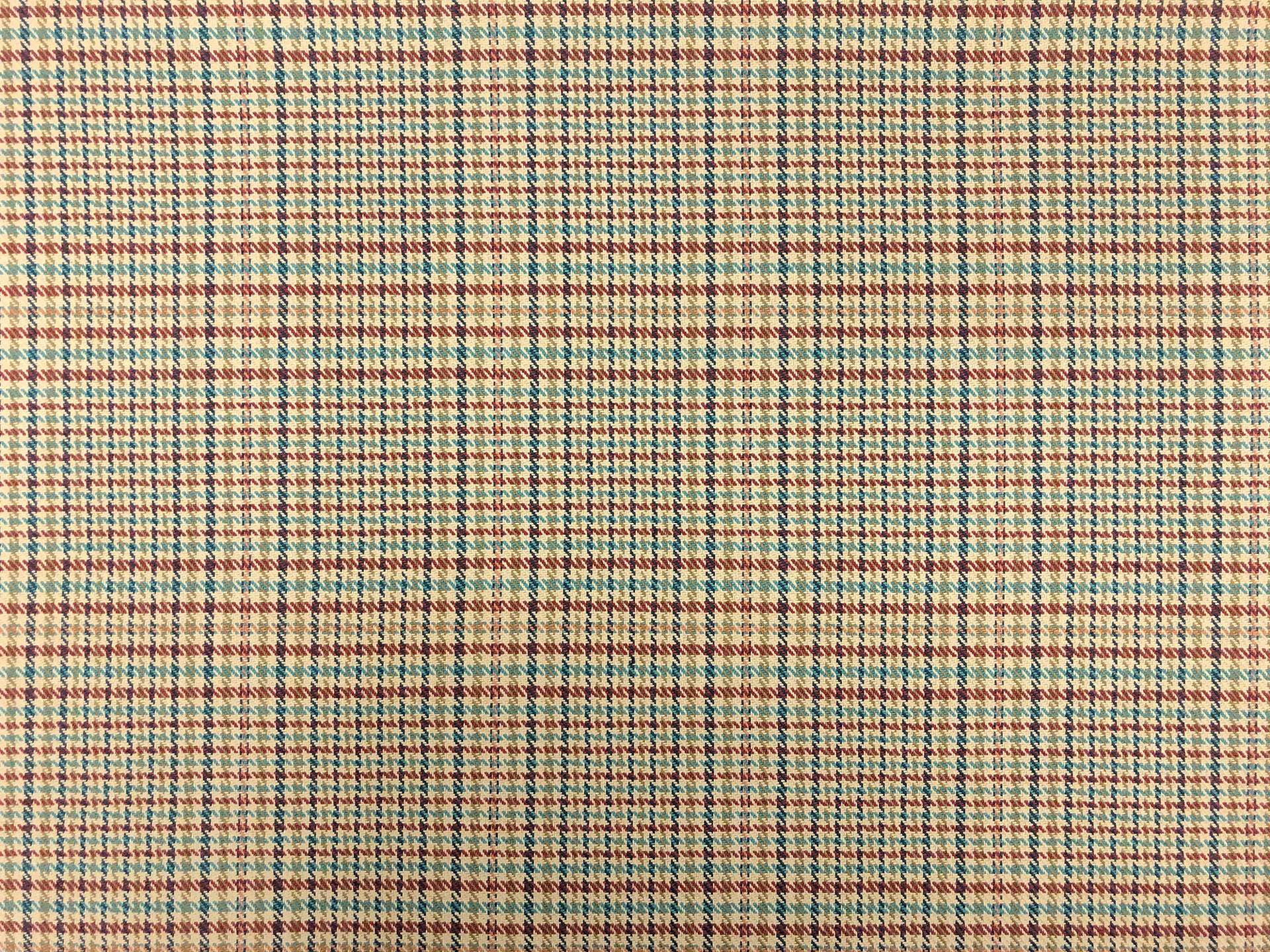 Cotton Upholstery Houndstooth Plaid in Wild Turkey