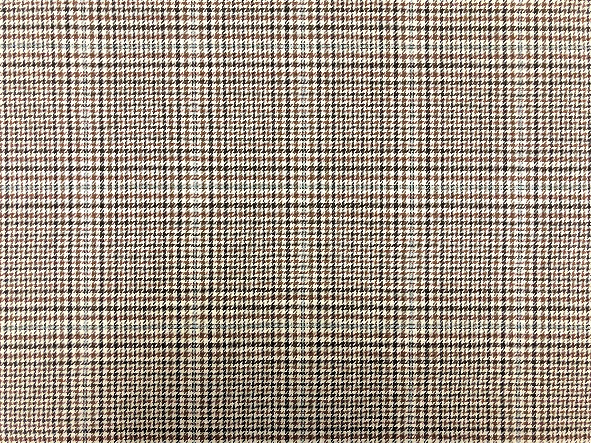 Cotton Upholstery Houndstooth Plaid in Mallard
