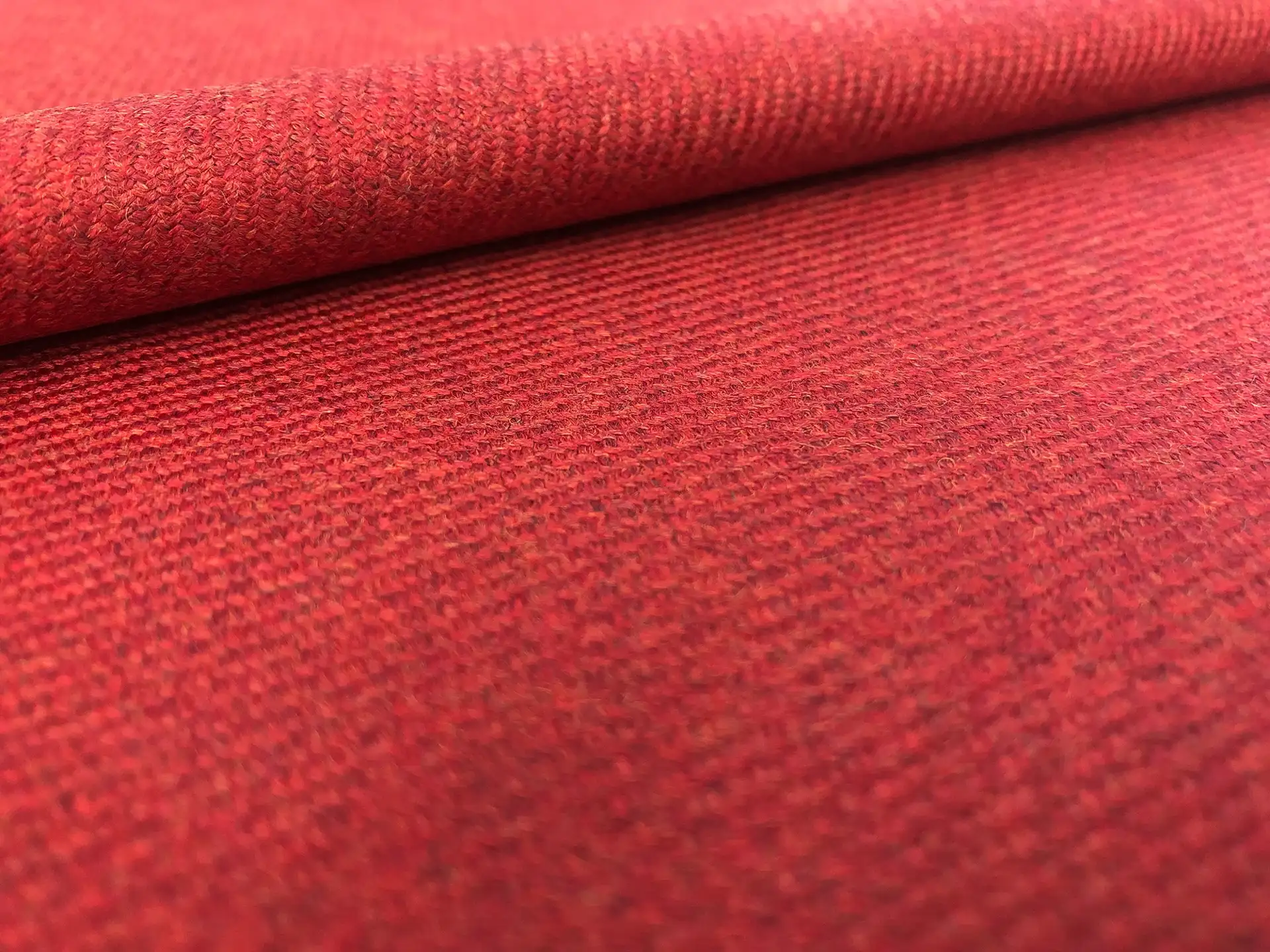 Italian Wool Twill Flannel Jacketing in Rosso