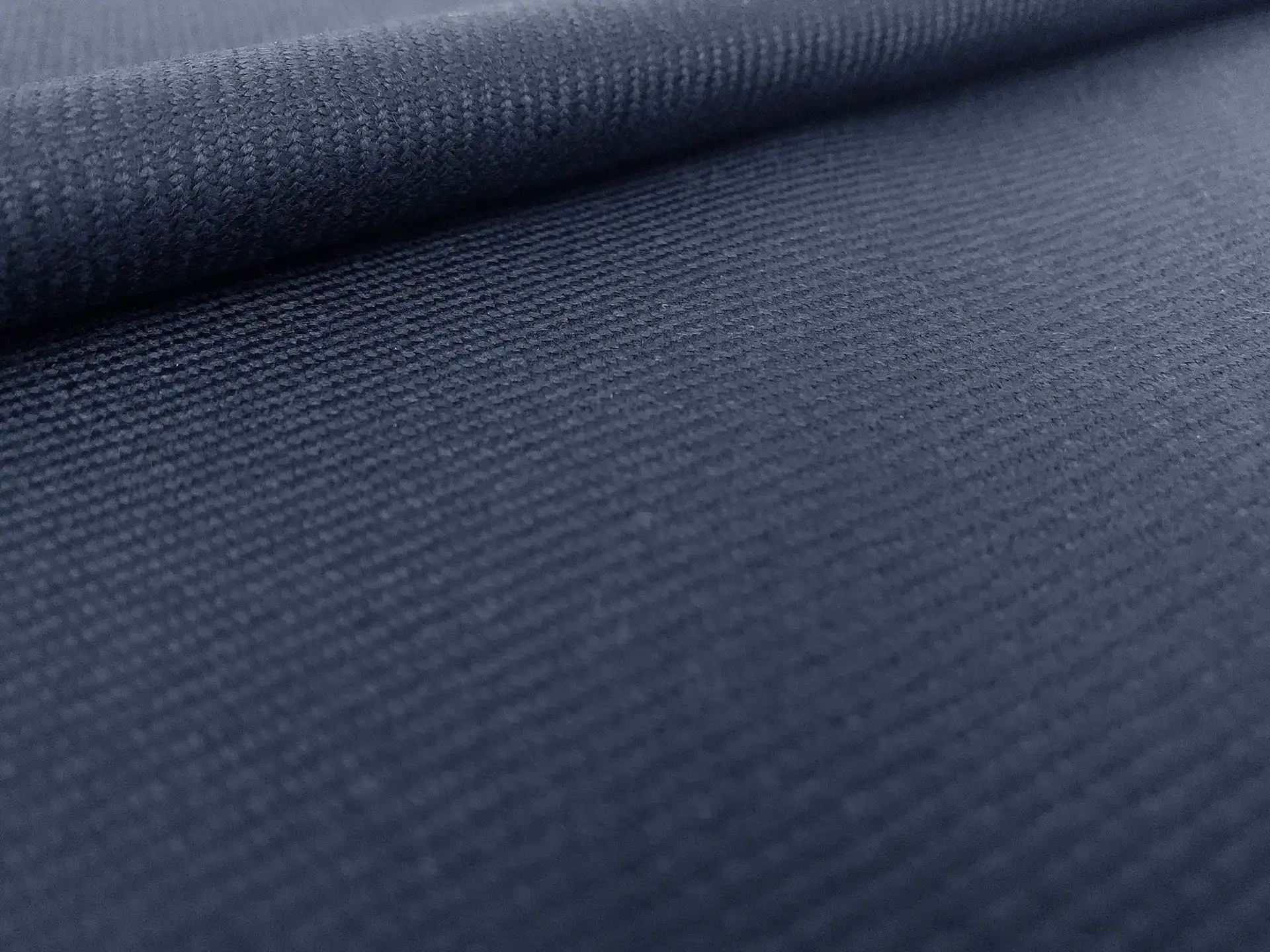 Italian Wool Twill Flannel Jacketing in Blu Scuro