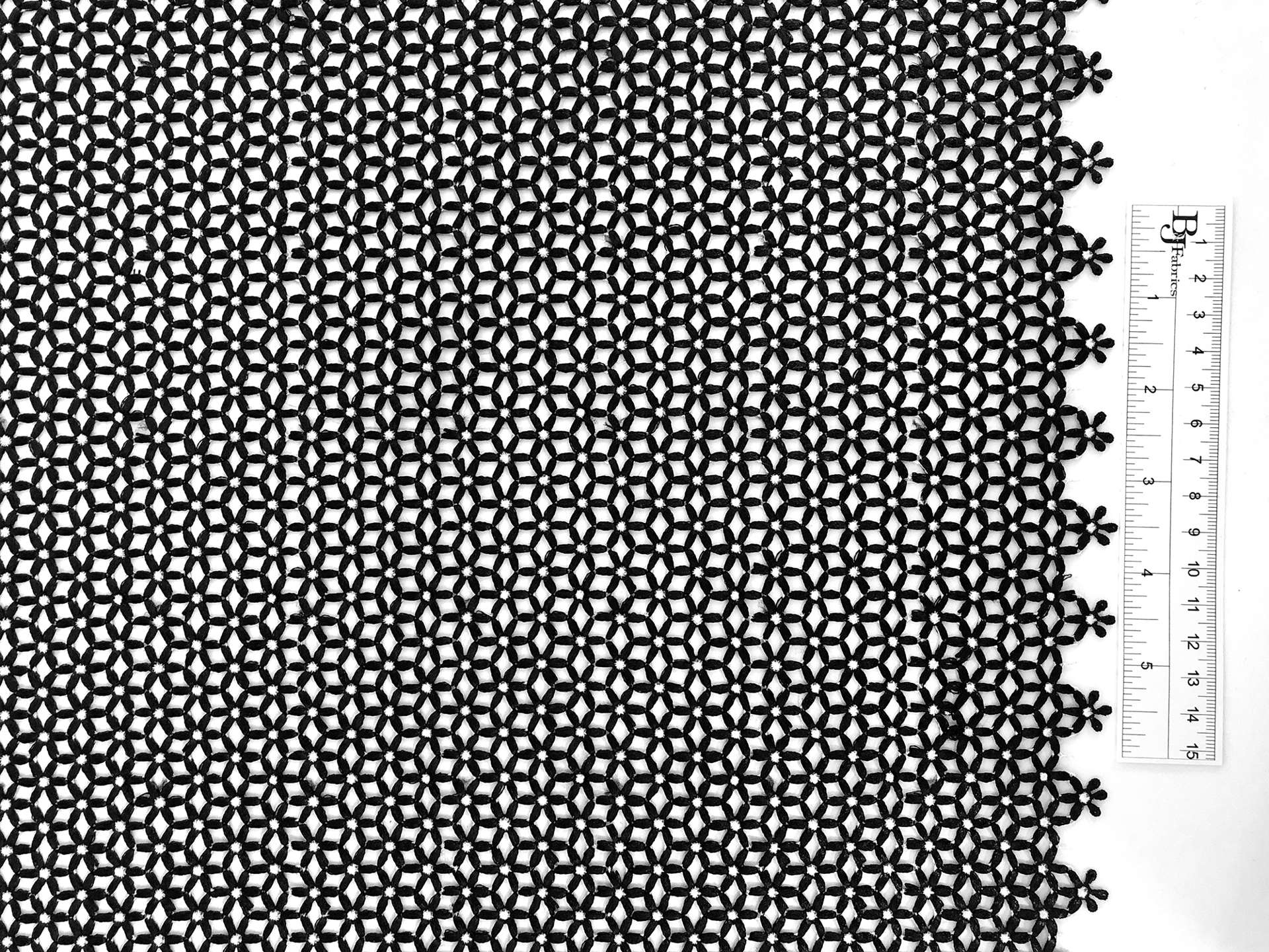 Guipure Lace with Petite Geometric Pattern in Black 