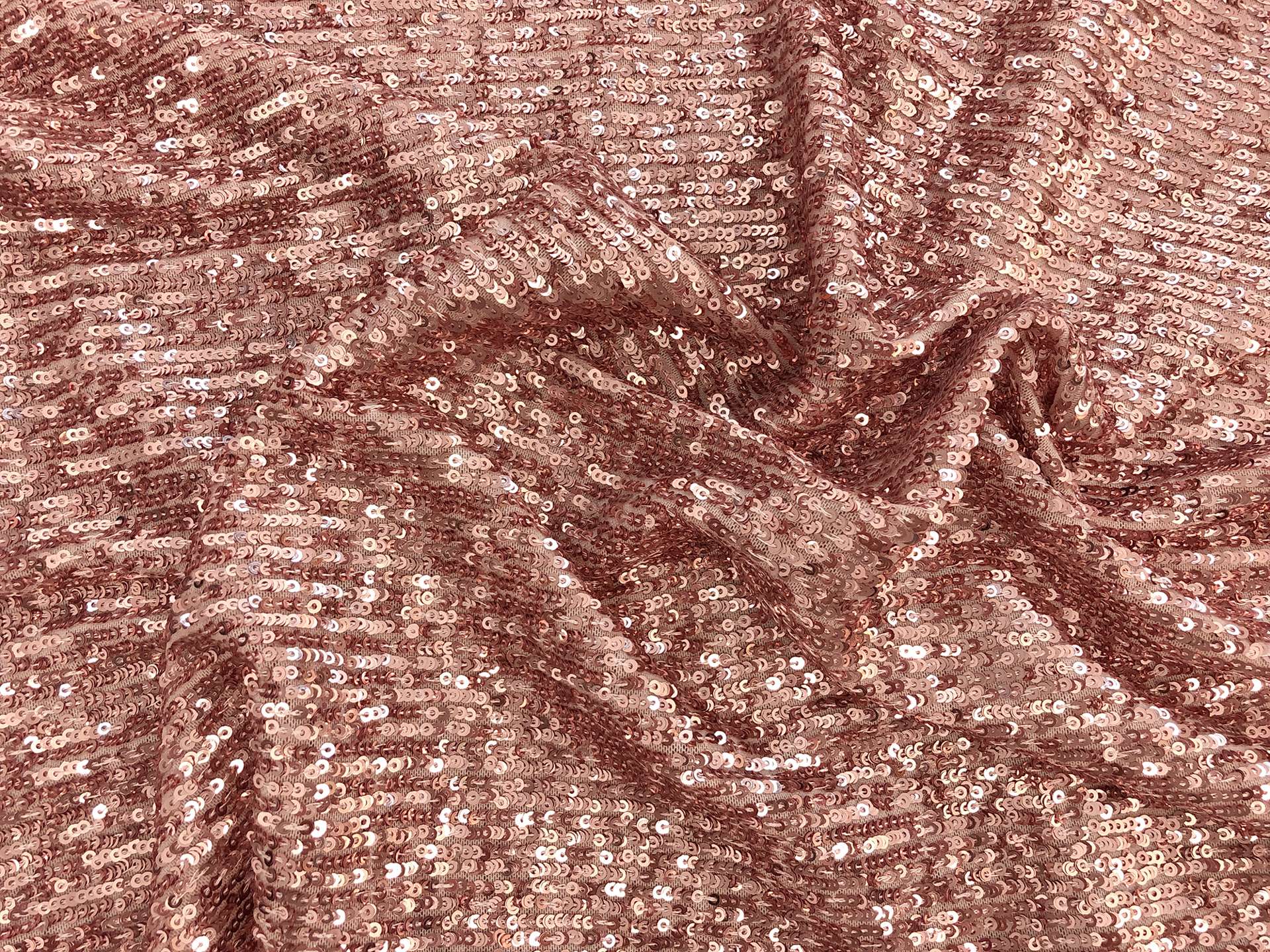 Mini Sequins on Stretch Tulle in Salmon 