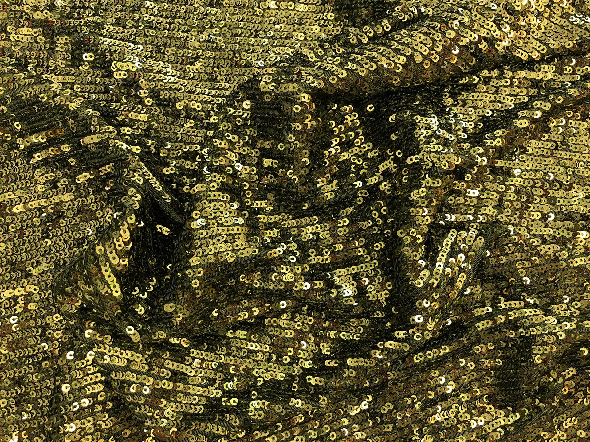 Mini Sequins on Stretch Tulle in Olive