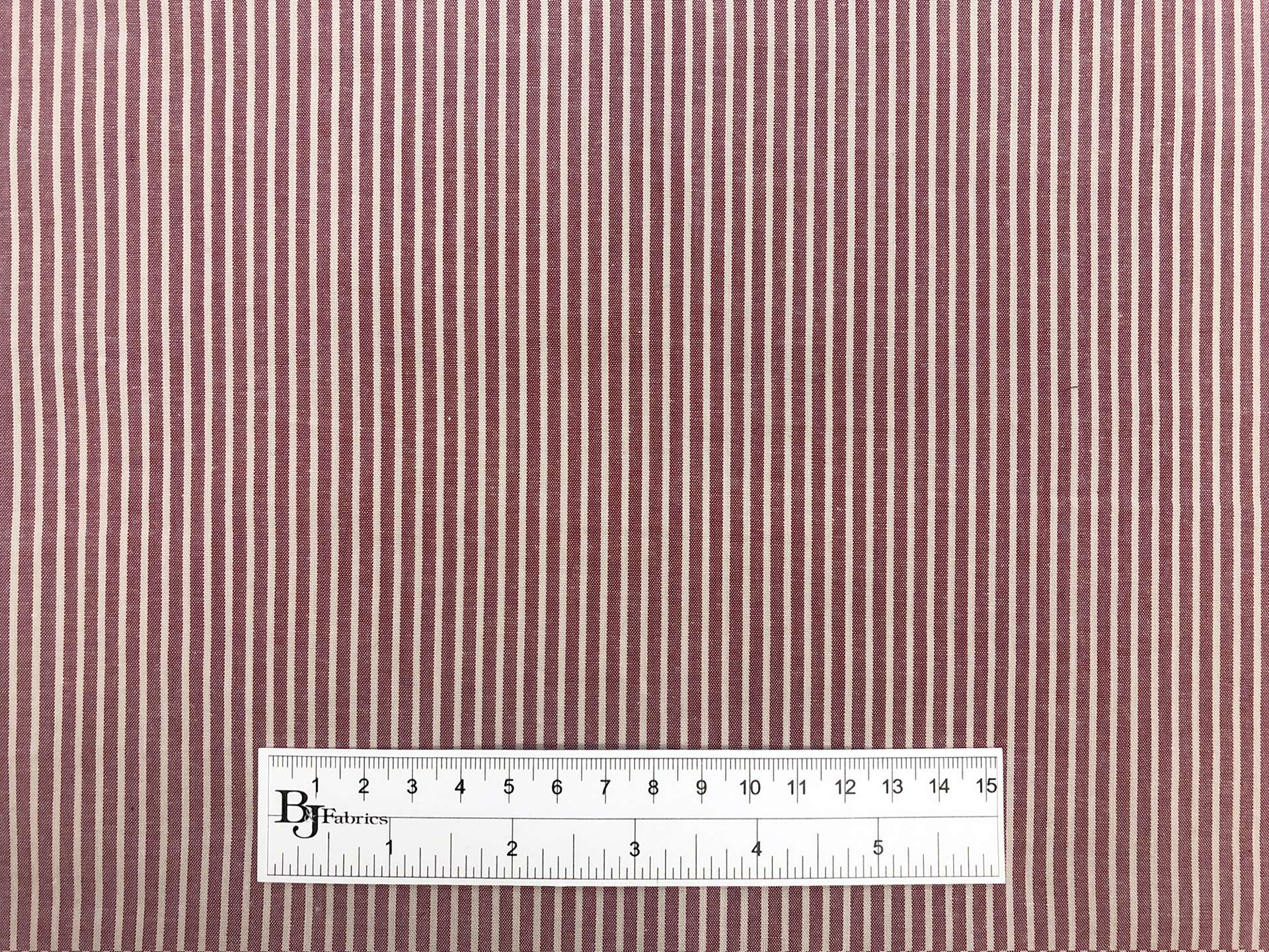 Japanese Cotton Yarn Dye Stripe in Wine
