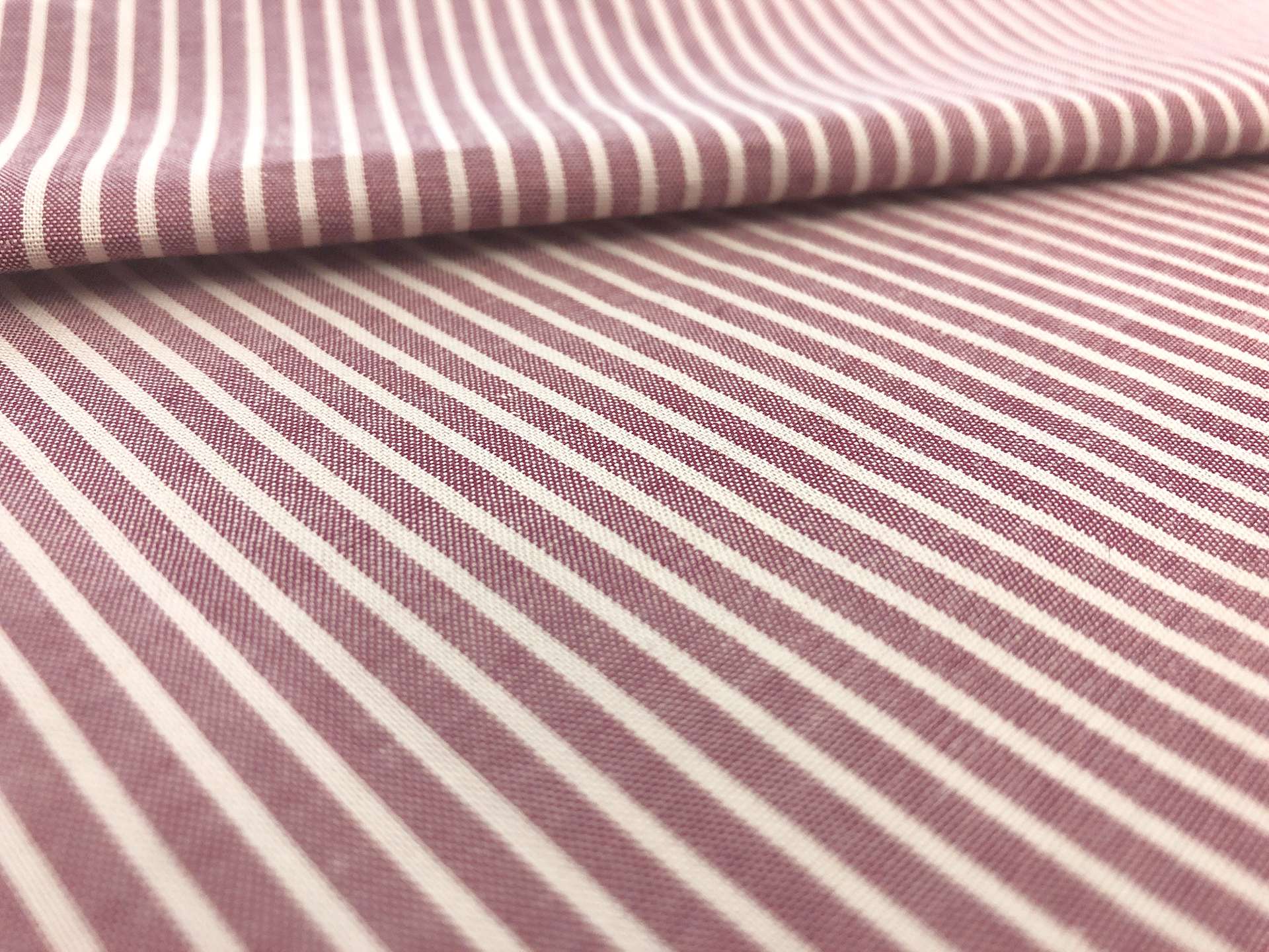 Japanese Cotton Yarn Dye Stripe in Wine