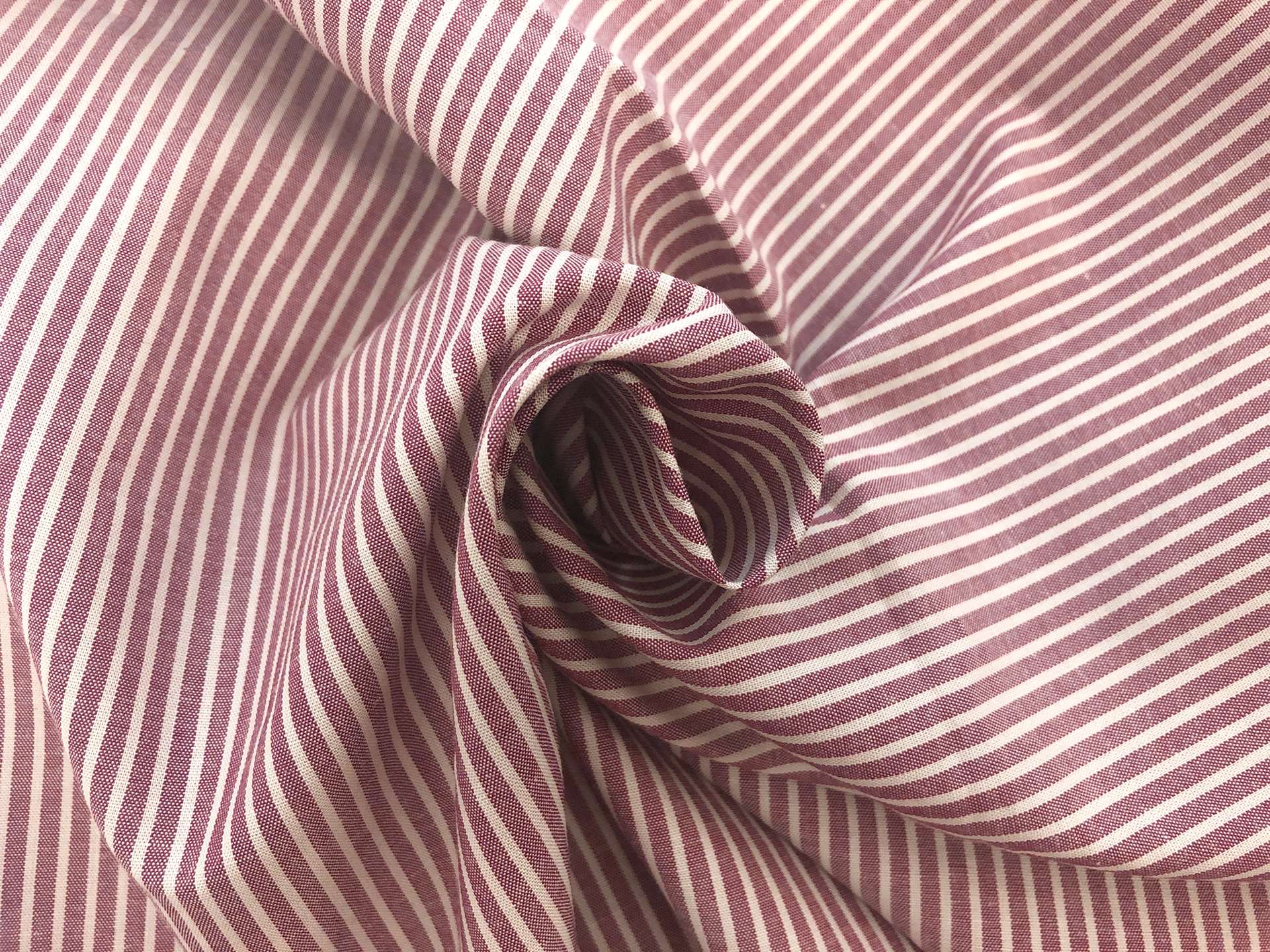 Japanese Cotton Yarn Dye Stripe in Wine