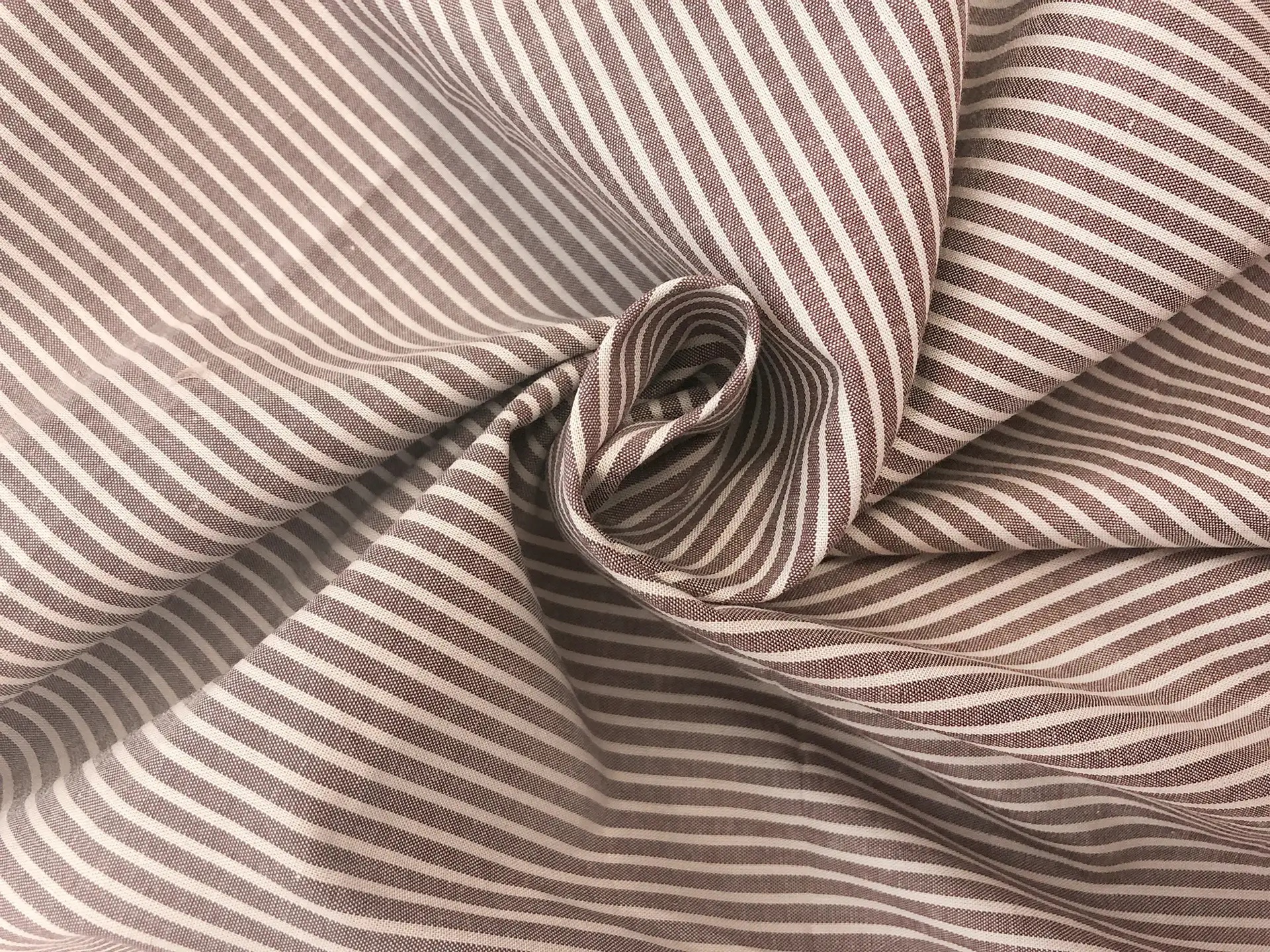 Japanese Cotton Yarn Dye Stripe in Brown