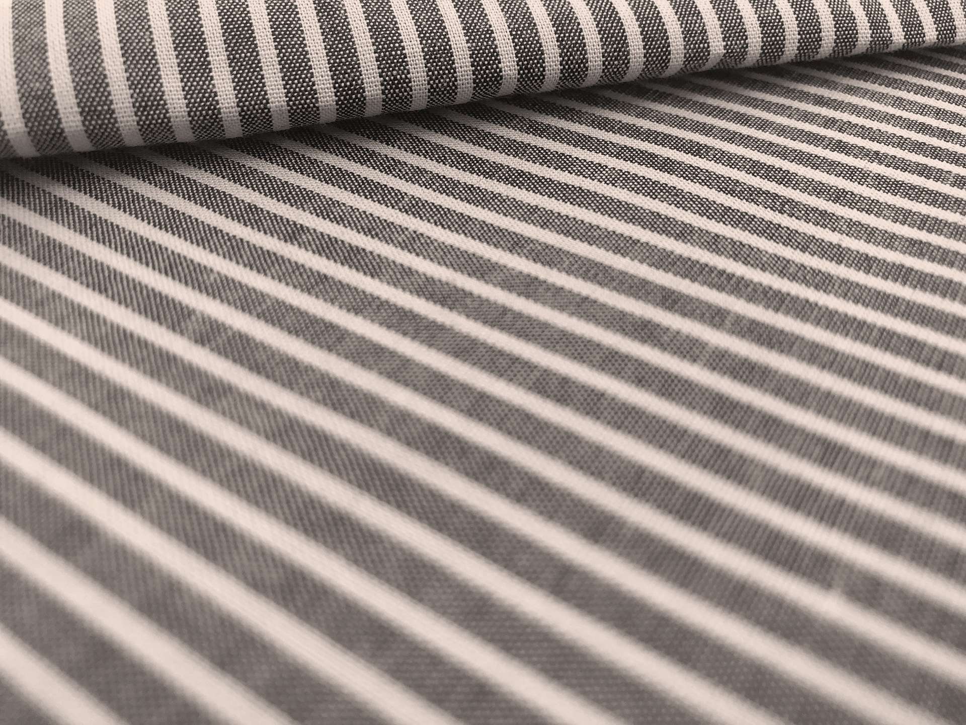 Japanese Cotton Yarn Dye Stripe in Black