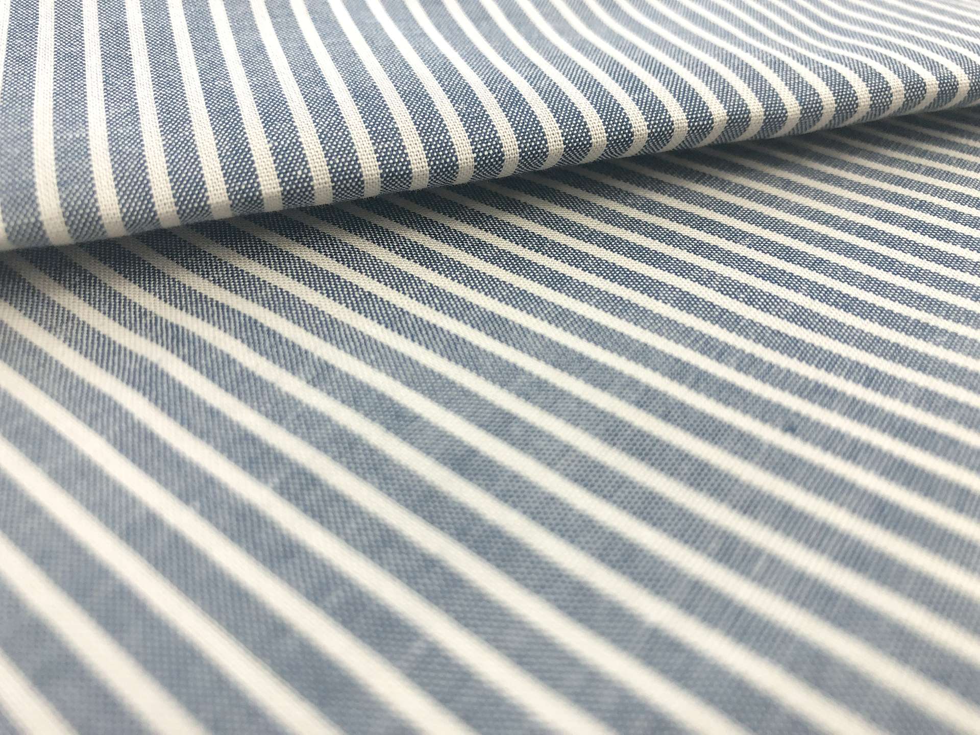 Japanese Cotton Yarn Dye Stripe in Navy