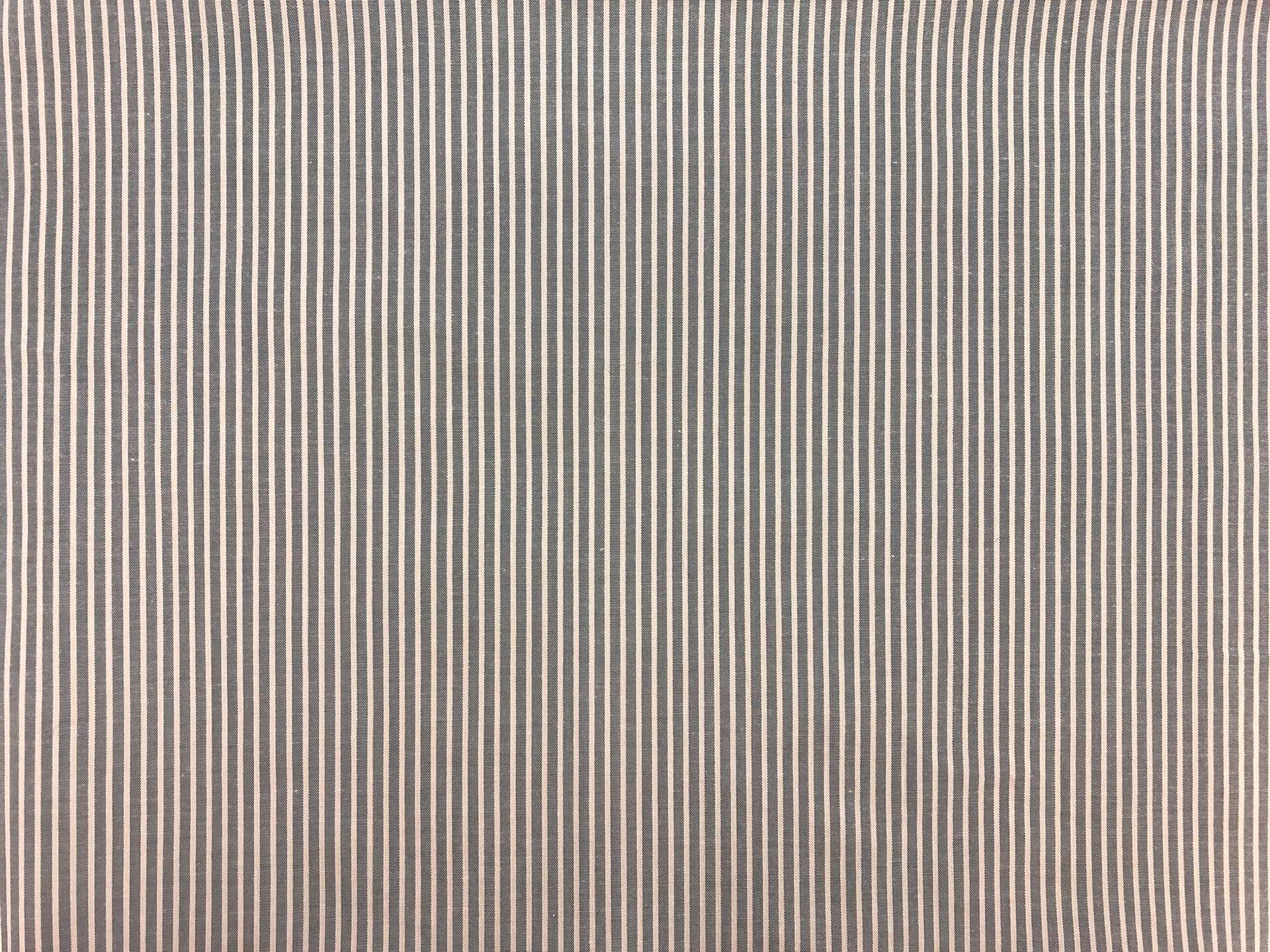 Japanese Cotton Yarn Dye Stripe in Grey