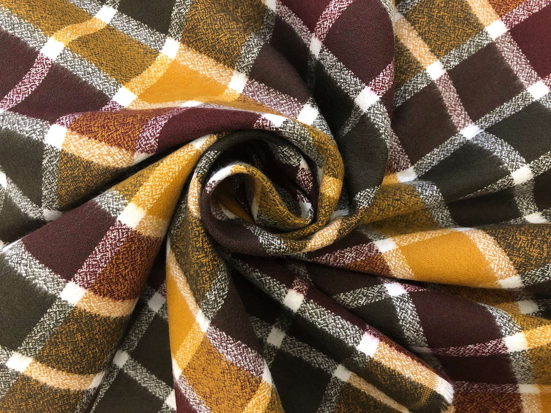 Cotton Flannel Plaid In Cider Wine