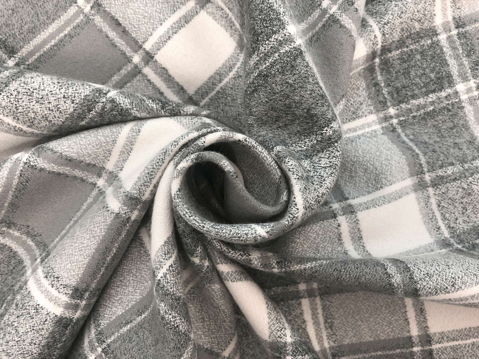 Cotton Flannel Plaid in Iron Grey