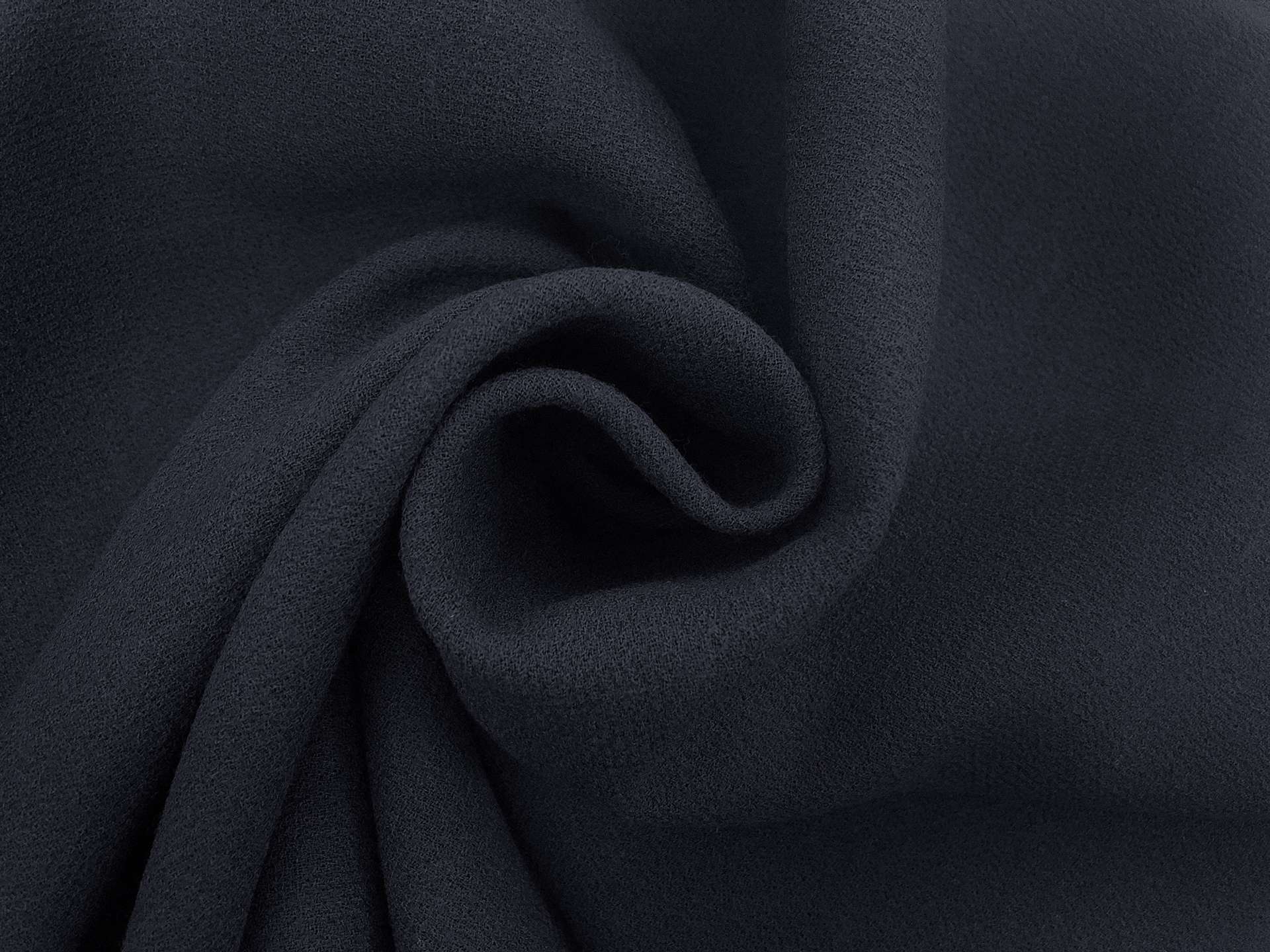Stretch Wool Double Crepe in Medium Navy
