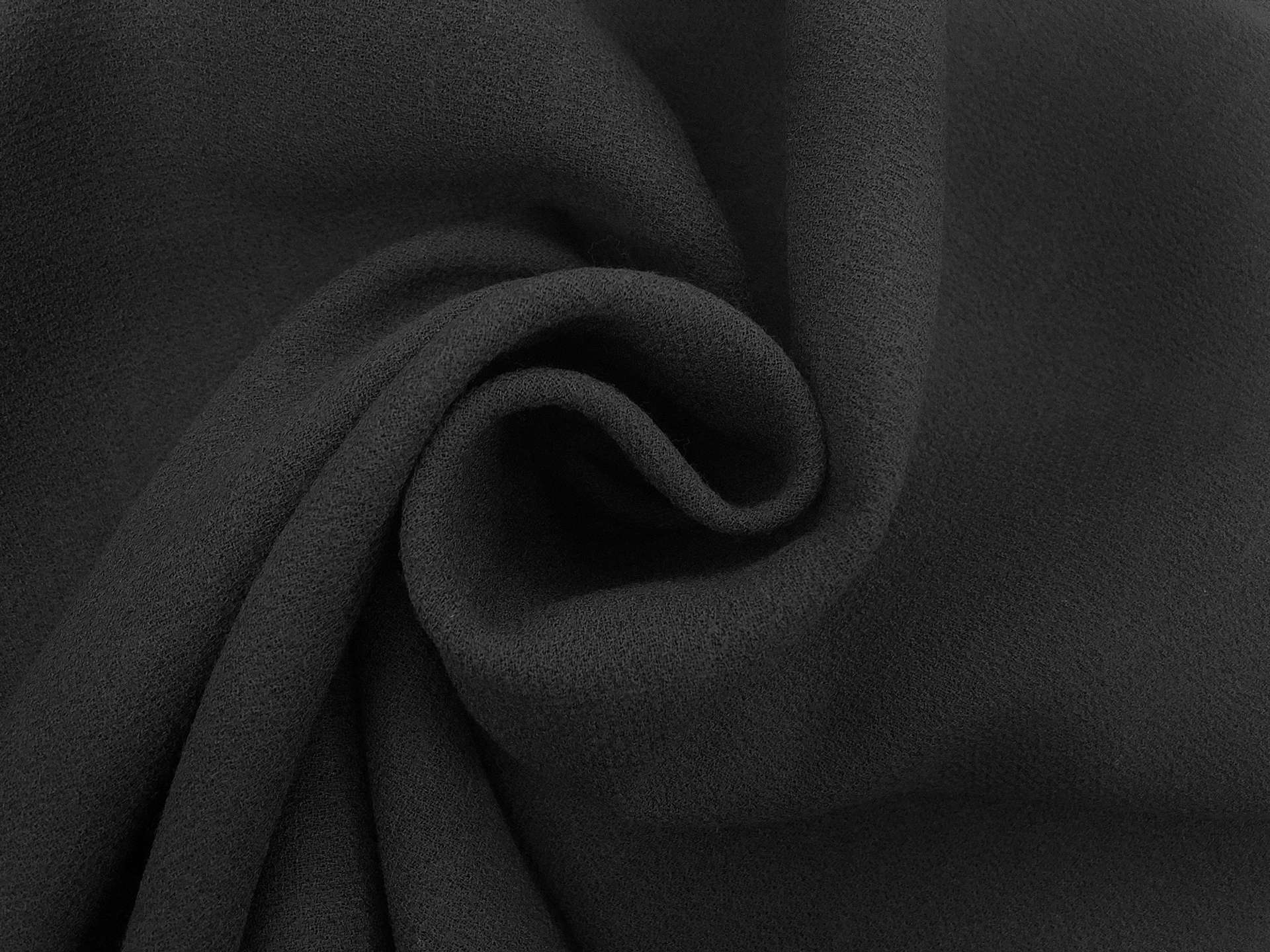 Stretch Wool Double Crepe in Black