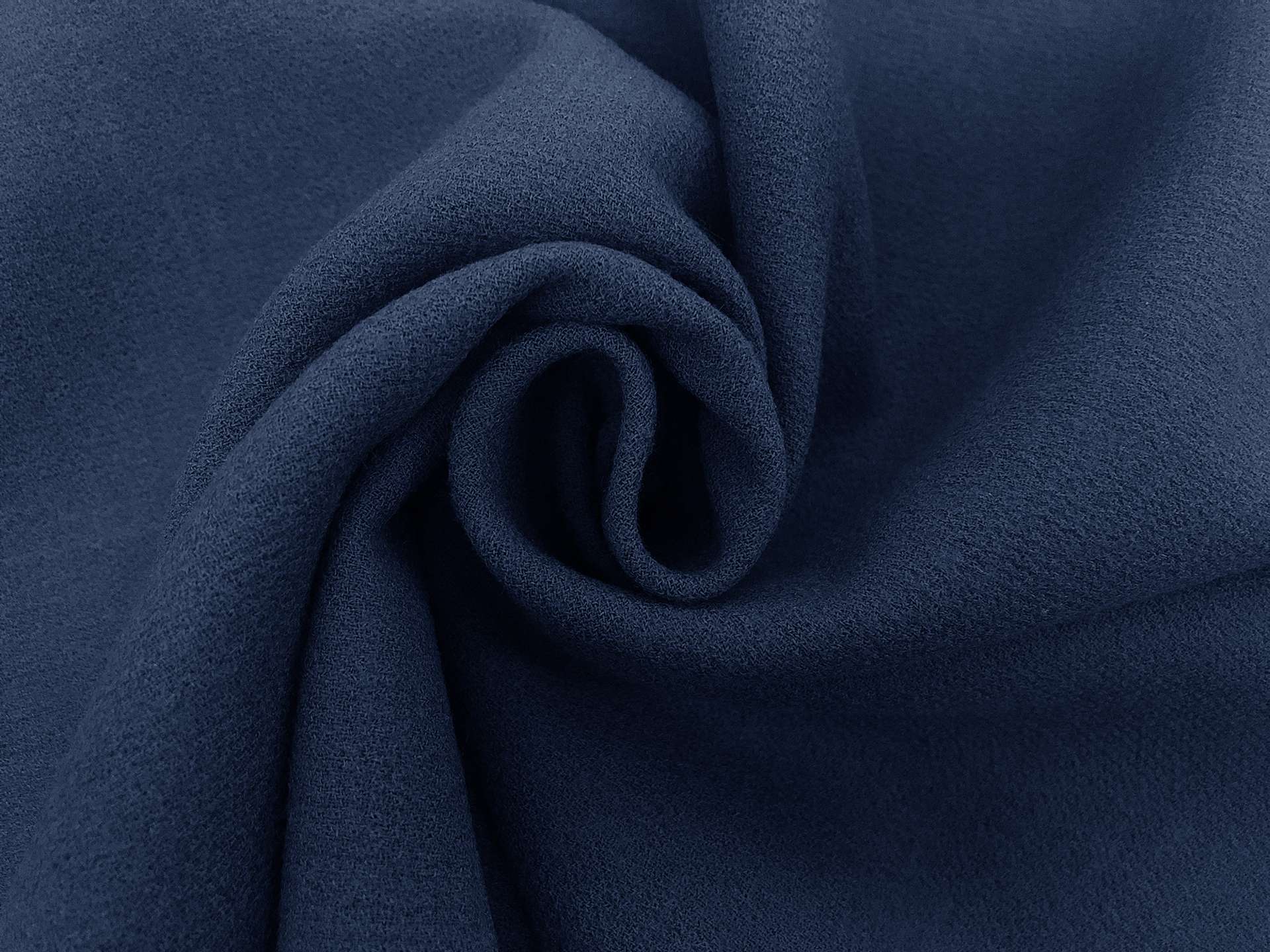 Stretch Wool Double Crepe in Marine