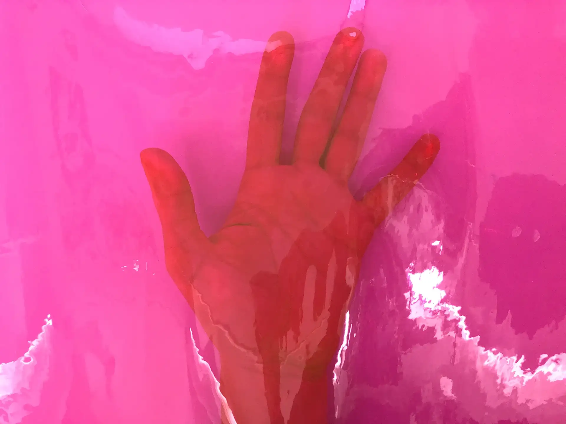 Clear Tinted Plastic in Hot Pink