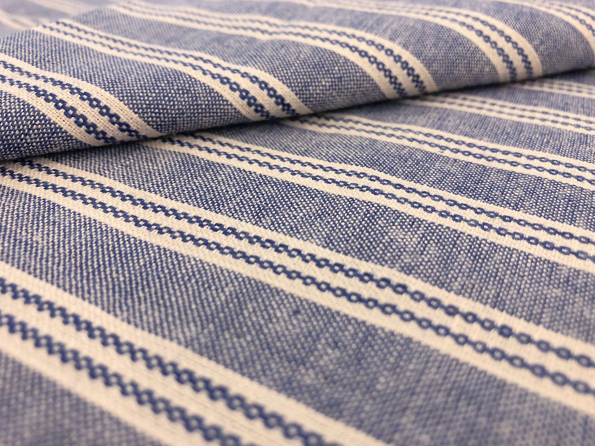 Yarn Dyed Cotton Novelty Stripe in Blue
