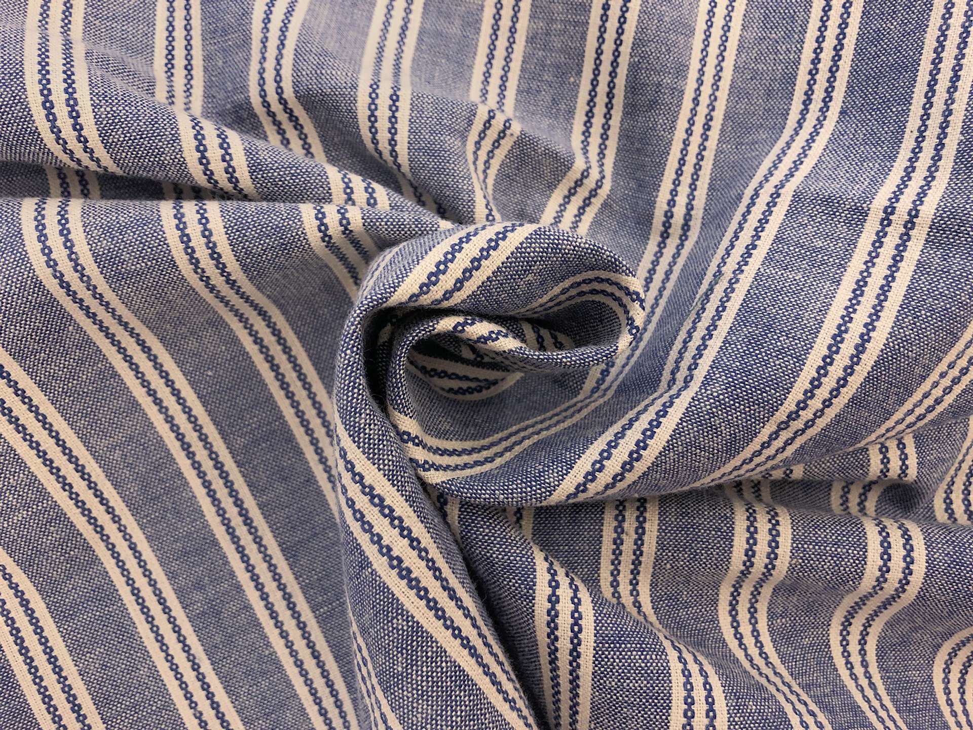 Yarn Dyed Cotton Novelty Stripe in Blue