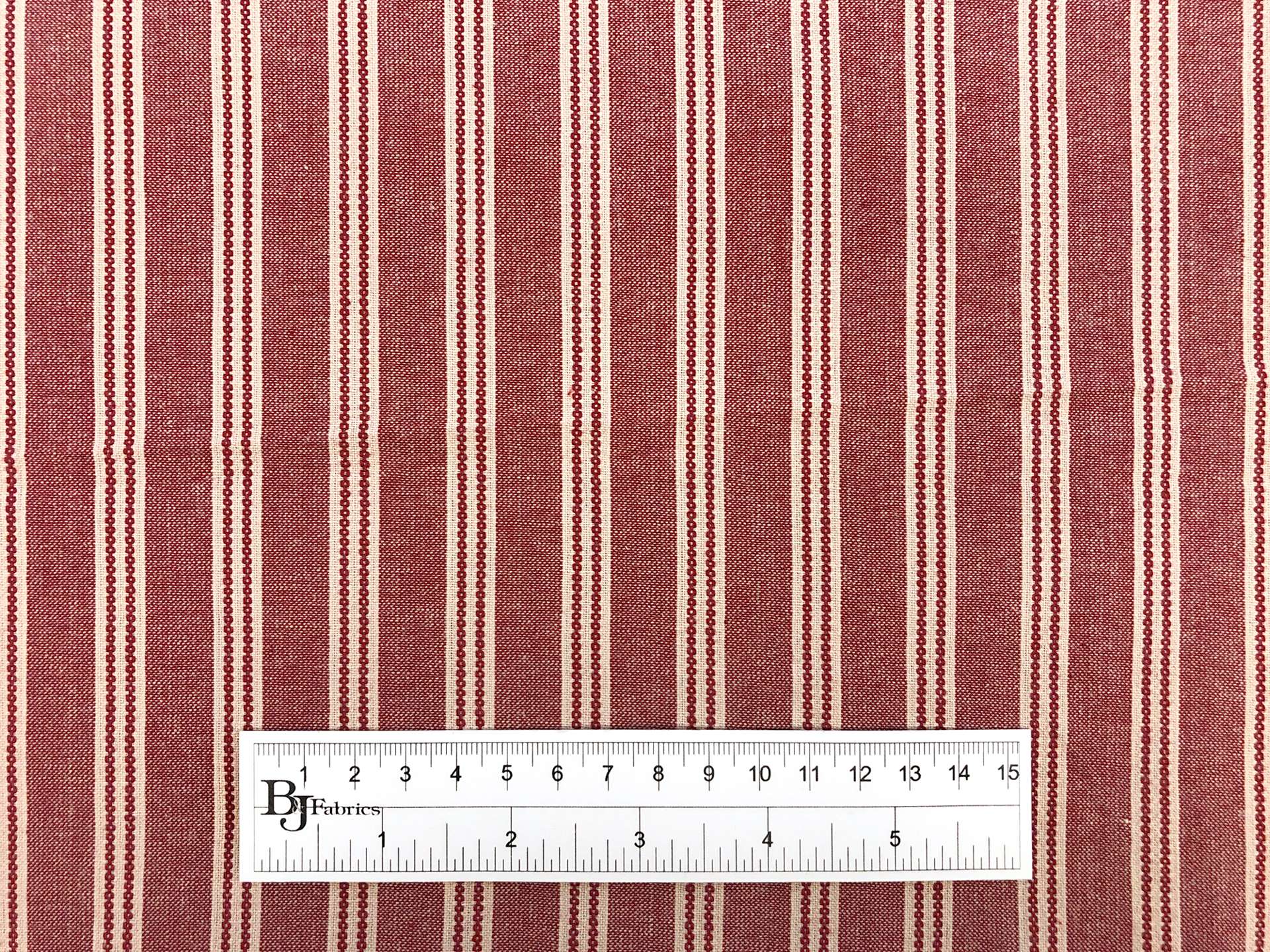 Yarn Dyed Cotton Novelty Stripe in Red