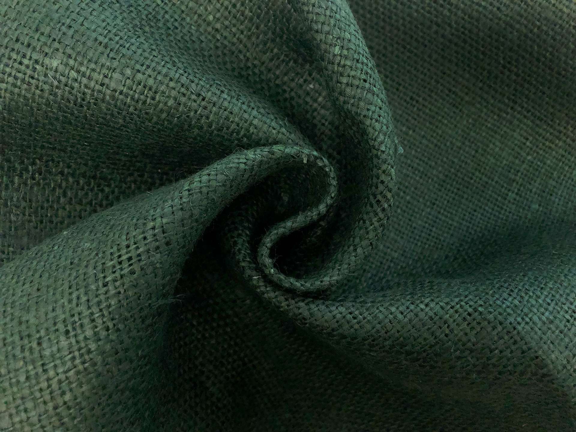Linen Burlap in Hunter Green