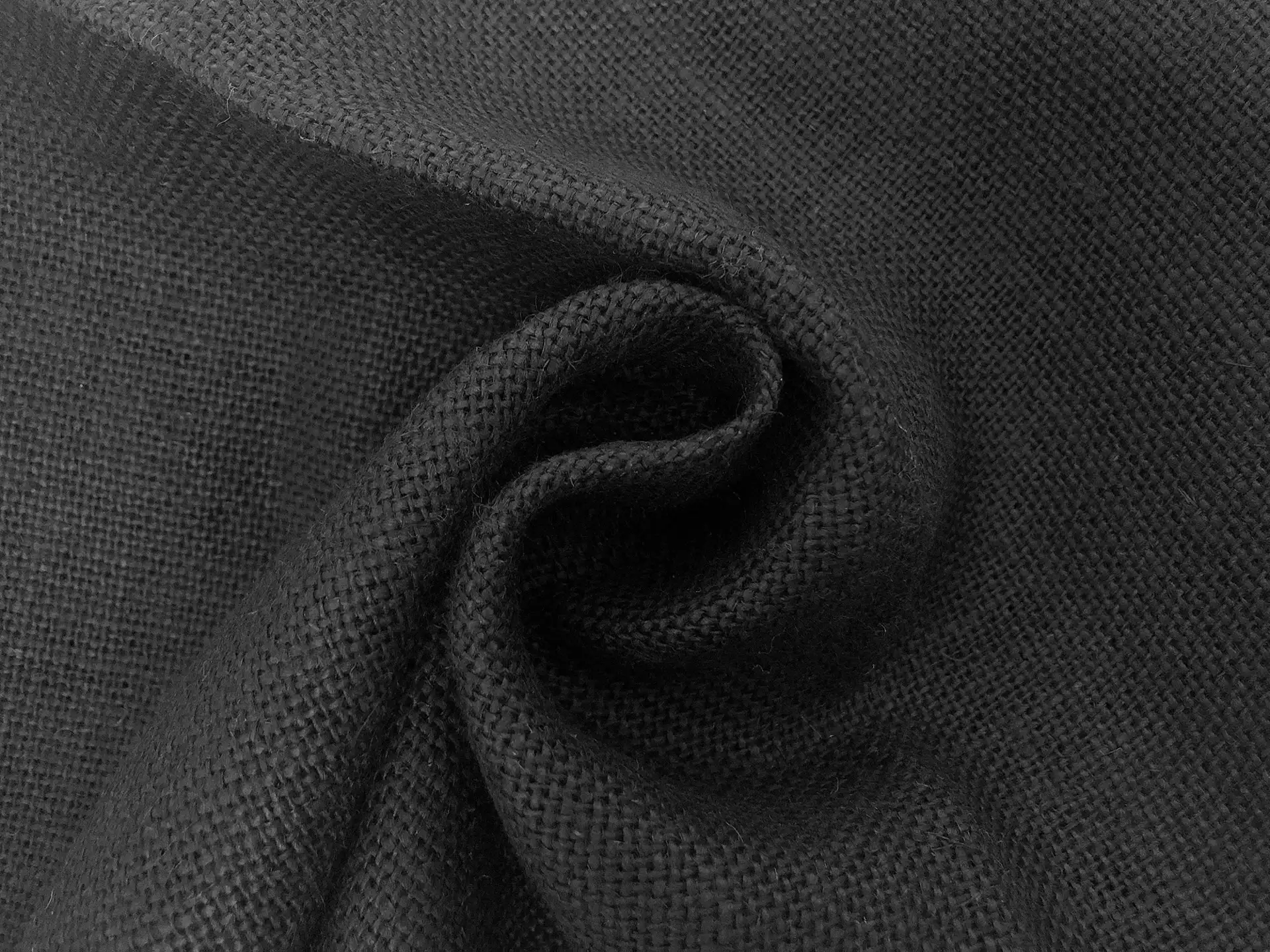 Linen Burlap in Black