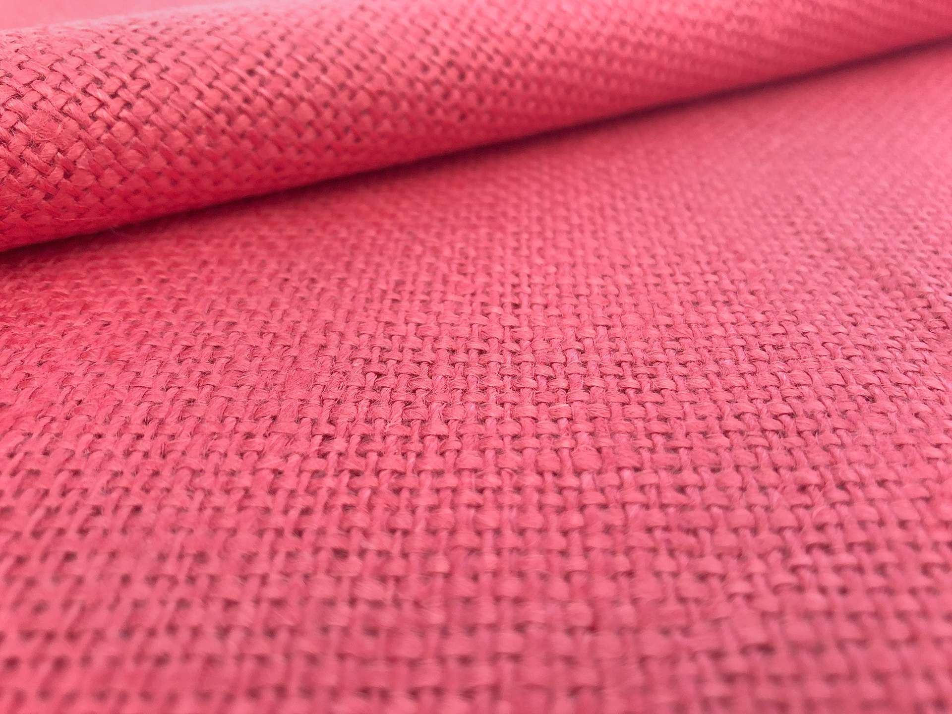 Linen Burlap in Lipstick Pink