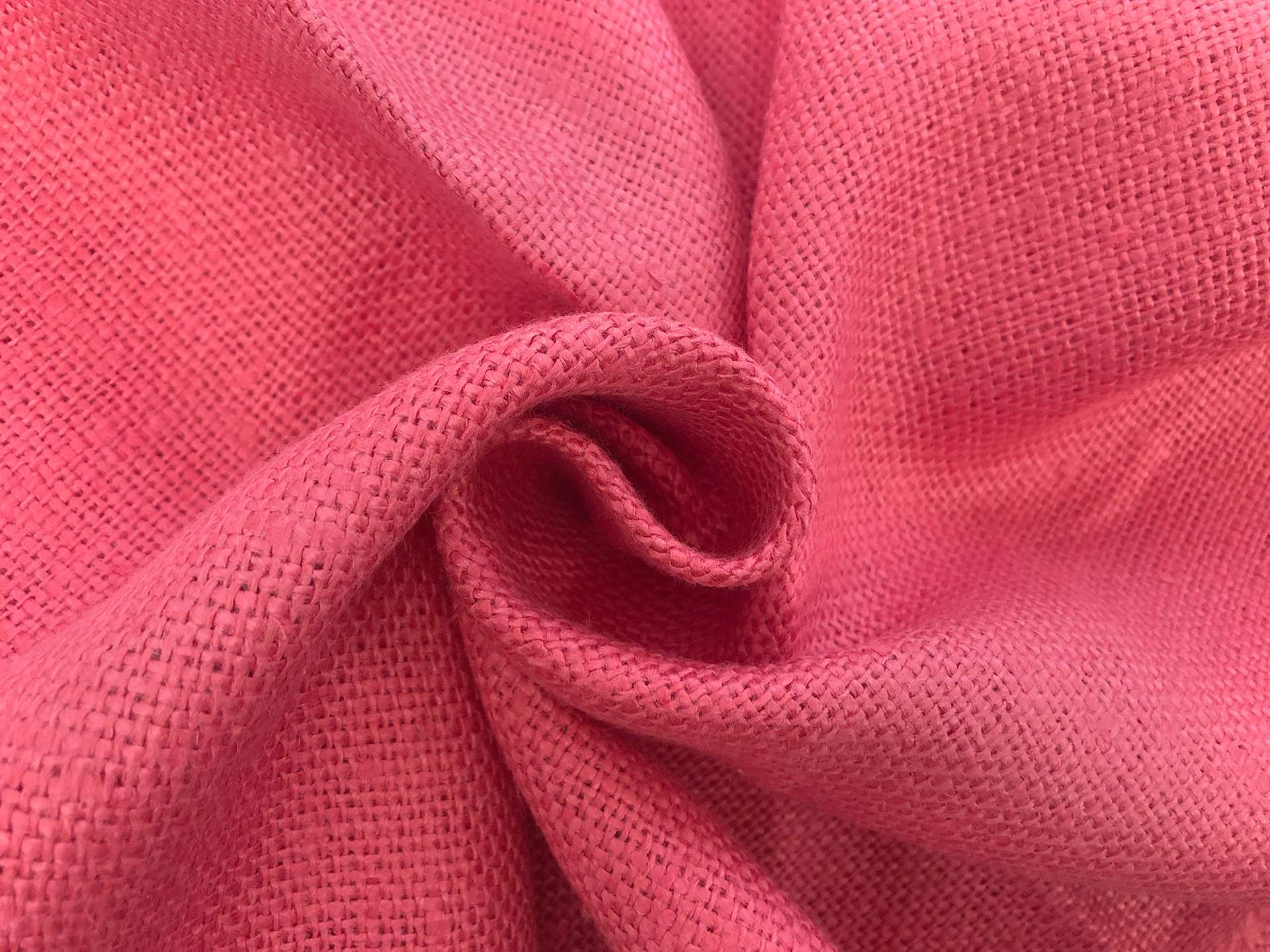 Linen Burlap in Lipstick Pink