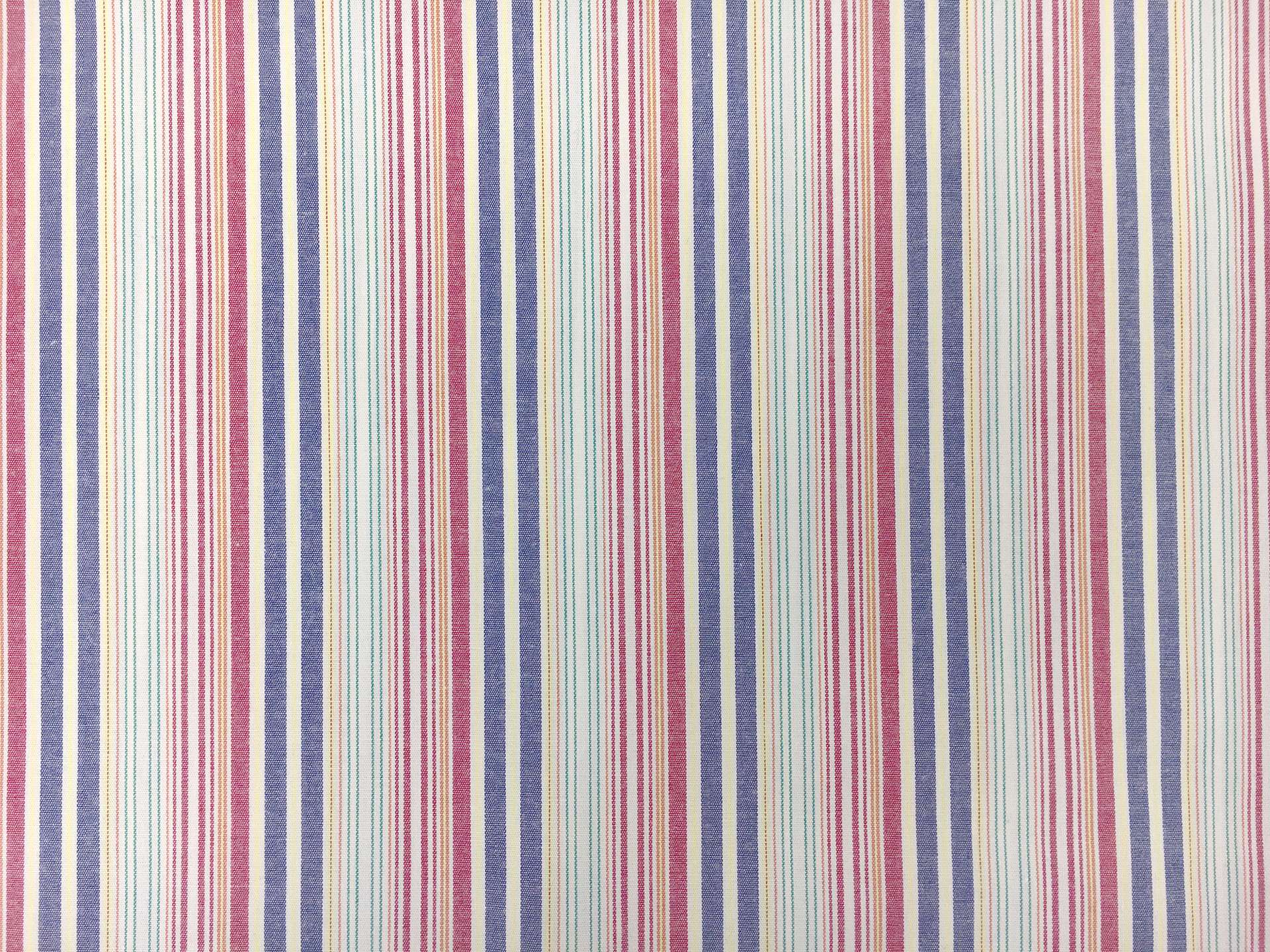 Cotton Stretch Shirting Woven Multicolor Stripe in Red Navy Yellow