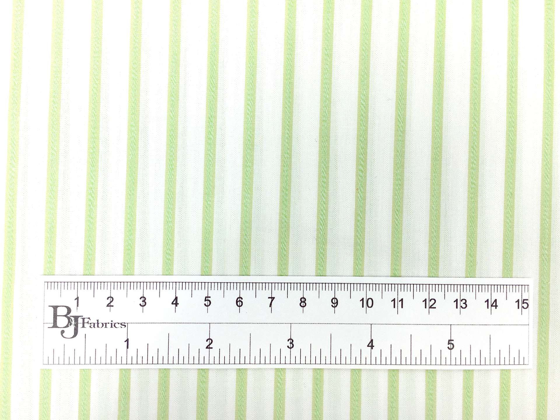 Cotton Shirting with Apple Green Woven Stripe