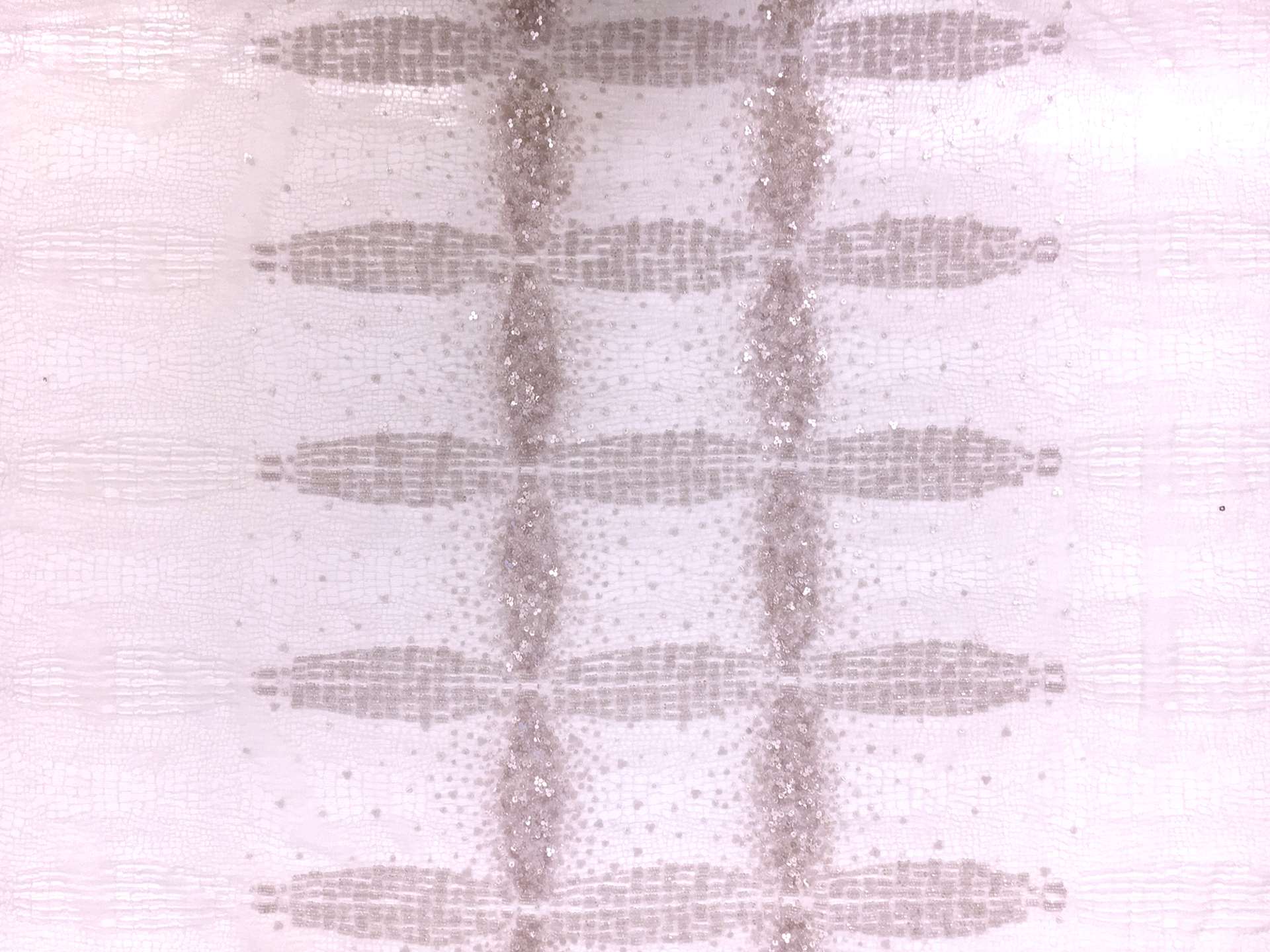 Hand Beaded Chantilly Lace with Cross Patterns