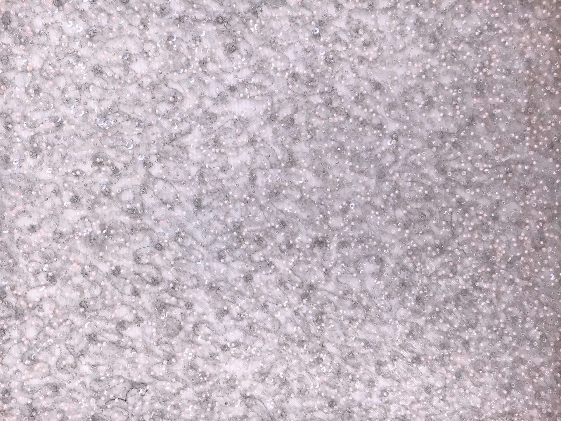 Beaded Nylon Tulle in Light Grey