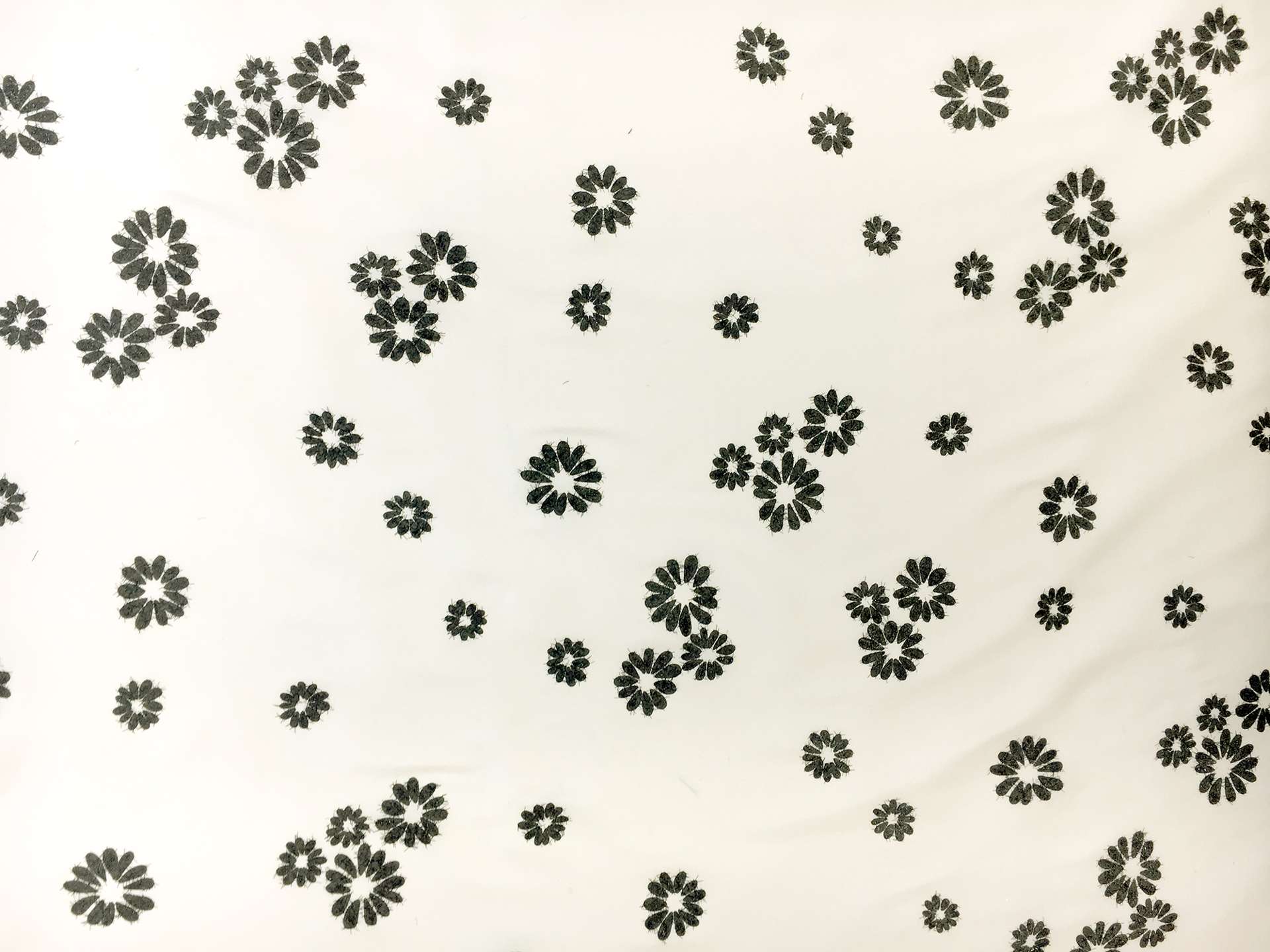 Metallic Flocking on Silk Faille