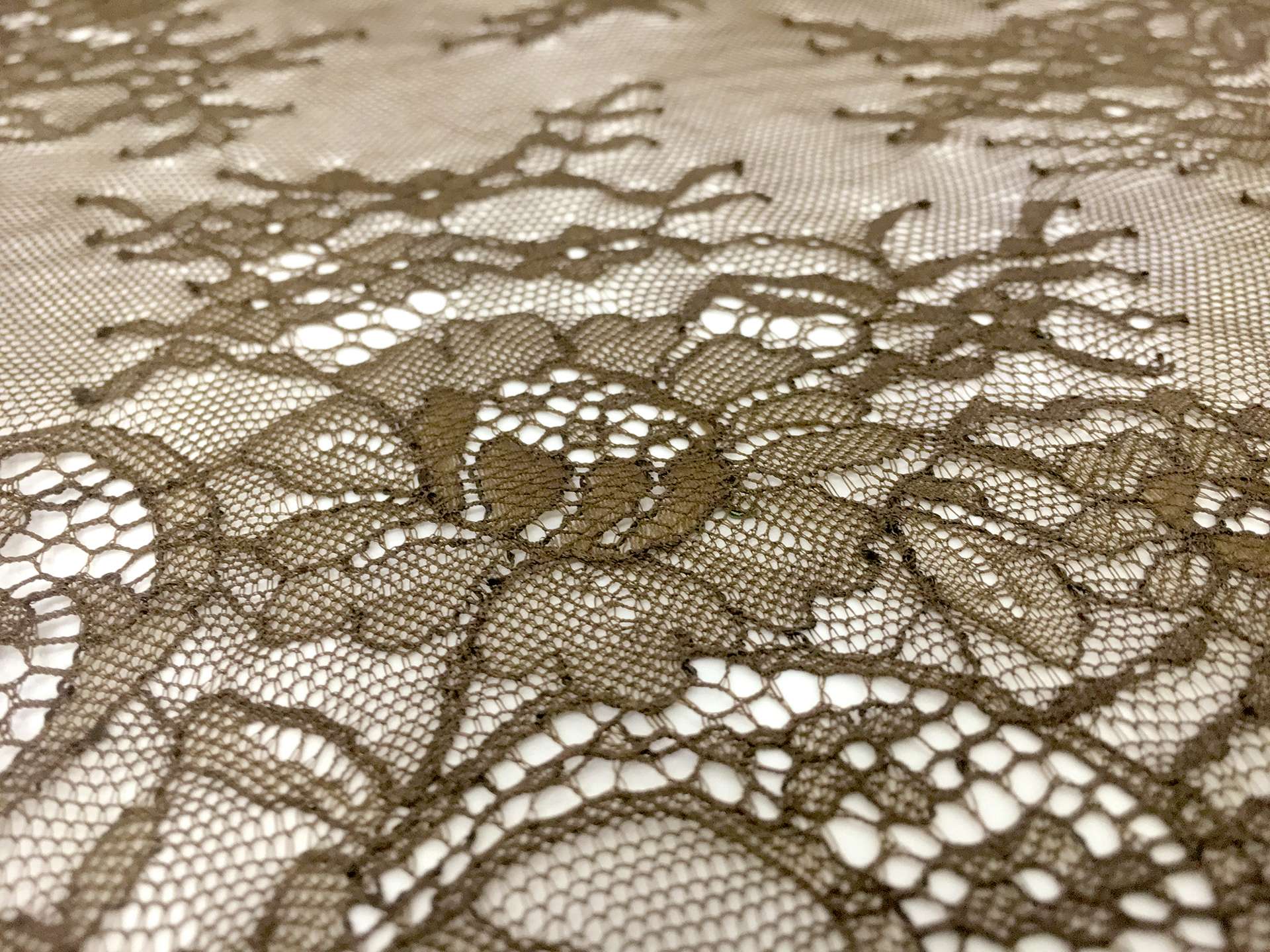 Wide Chantilly Lace in Brown