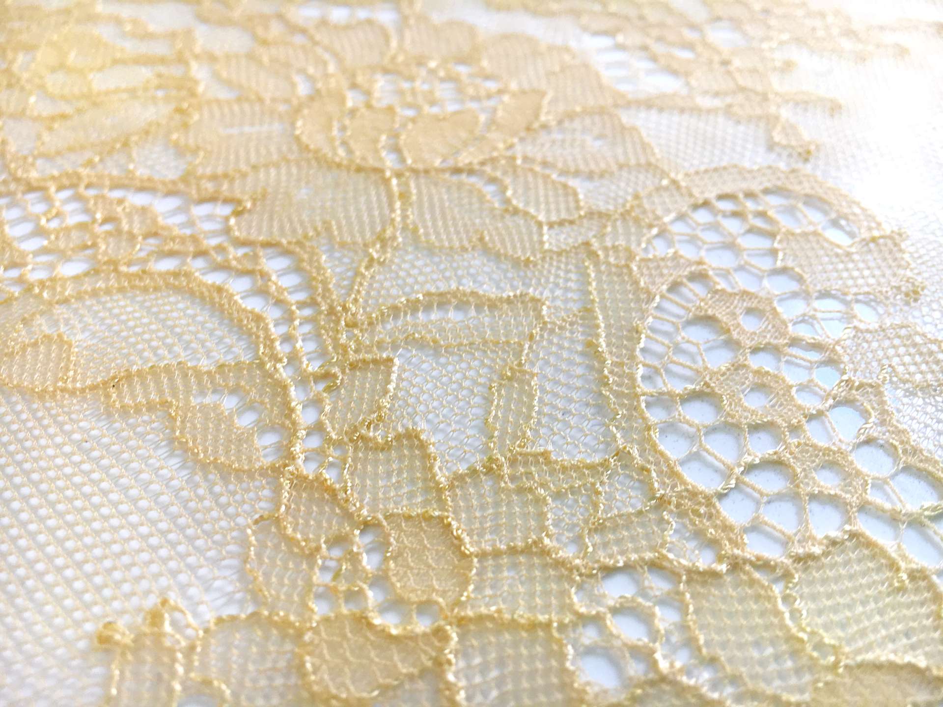 Wide Chantilly Lace in Goldenrod