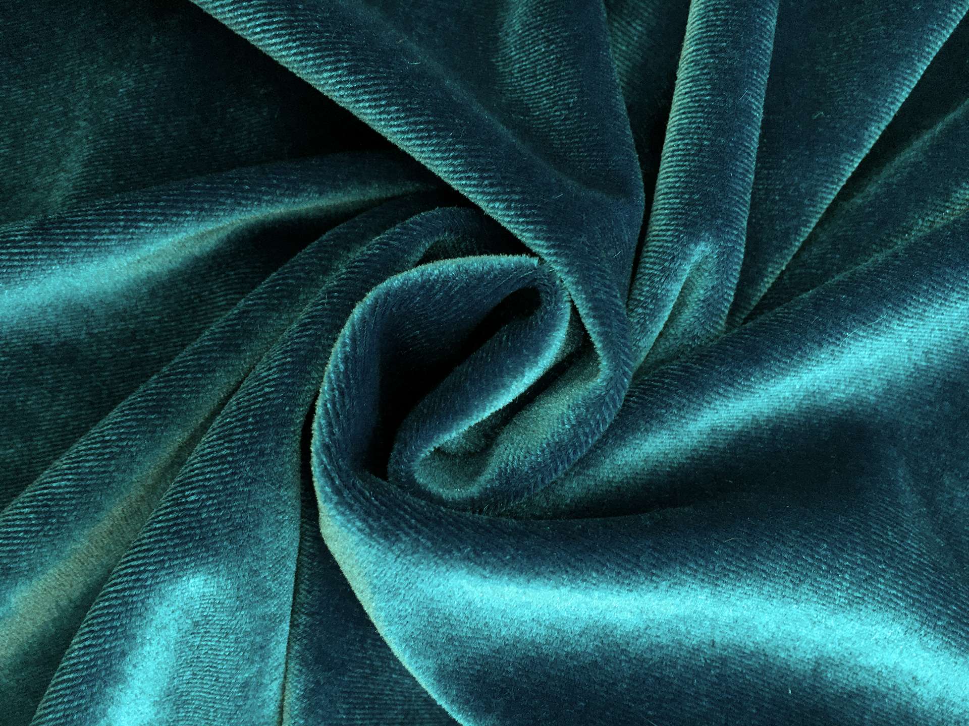 Polyester and Lycra Blend Stretch Velvet in Deep Turquoise