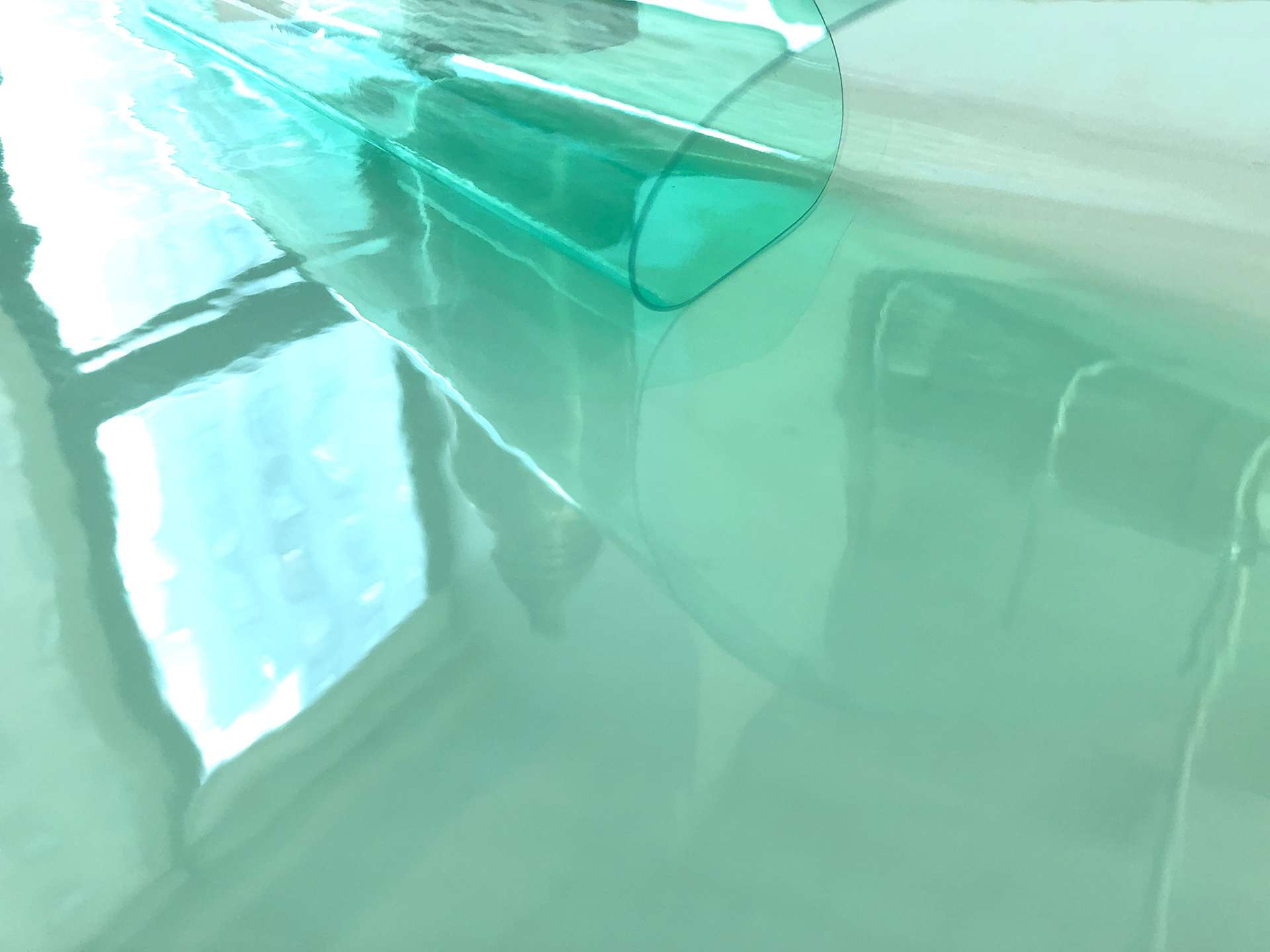 Clear Tinted Plastic in Aqua