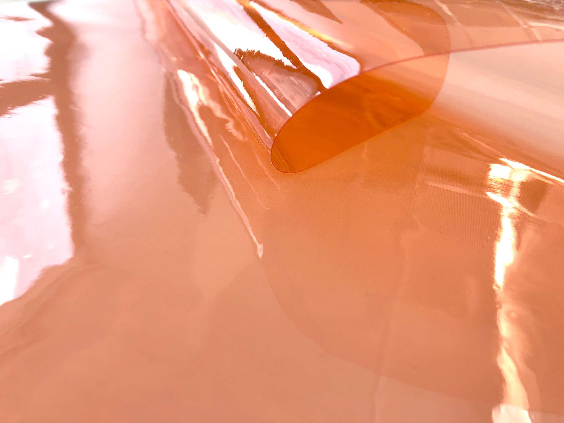Clear Tinted Plastic in Peach