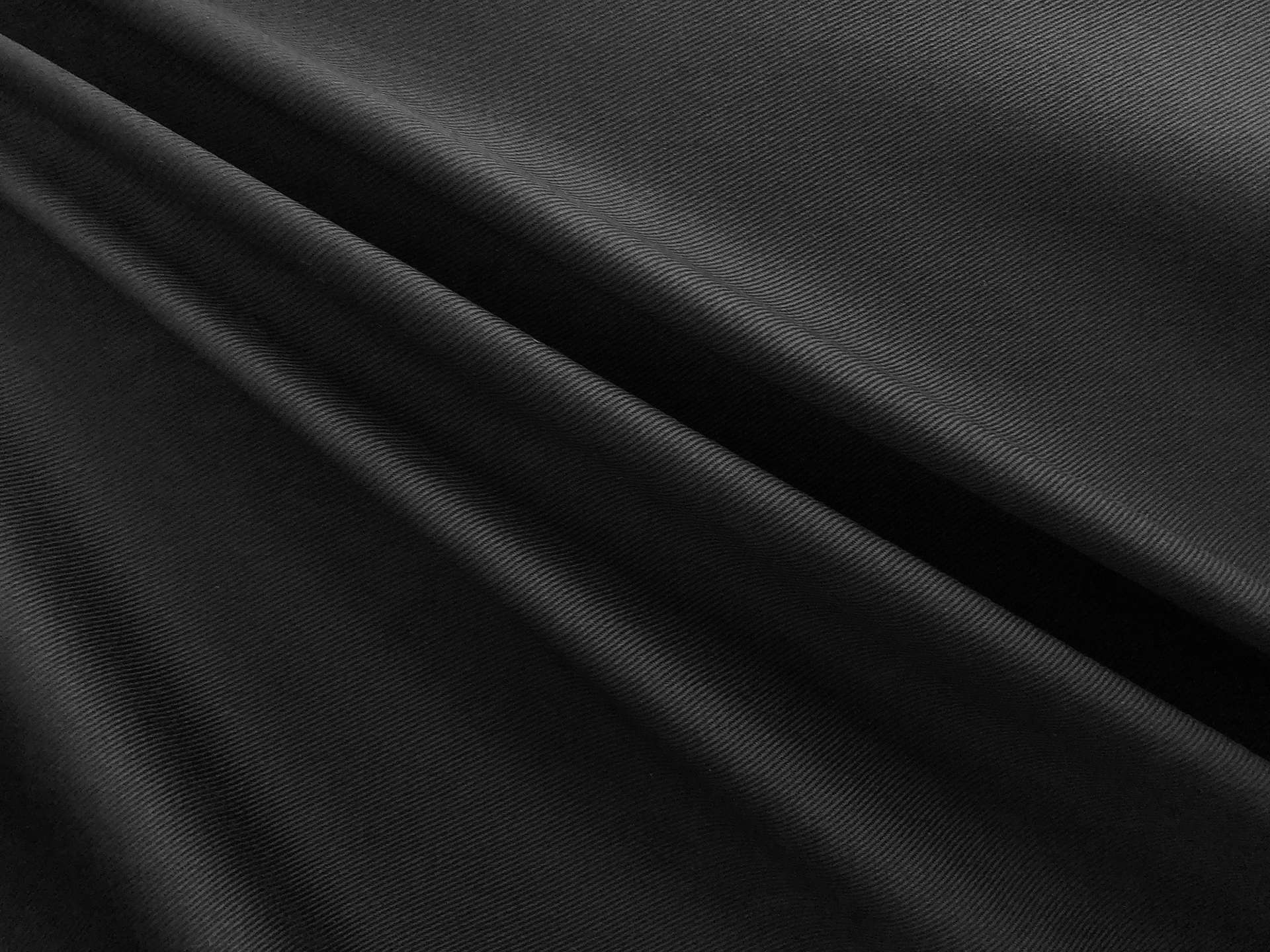 Stretch Cotton Chino Twill in Black