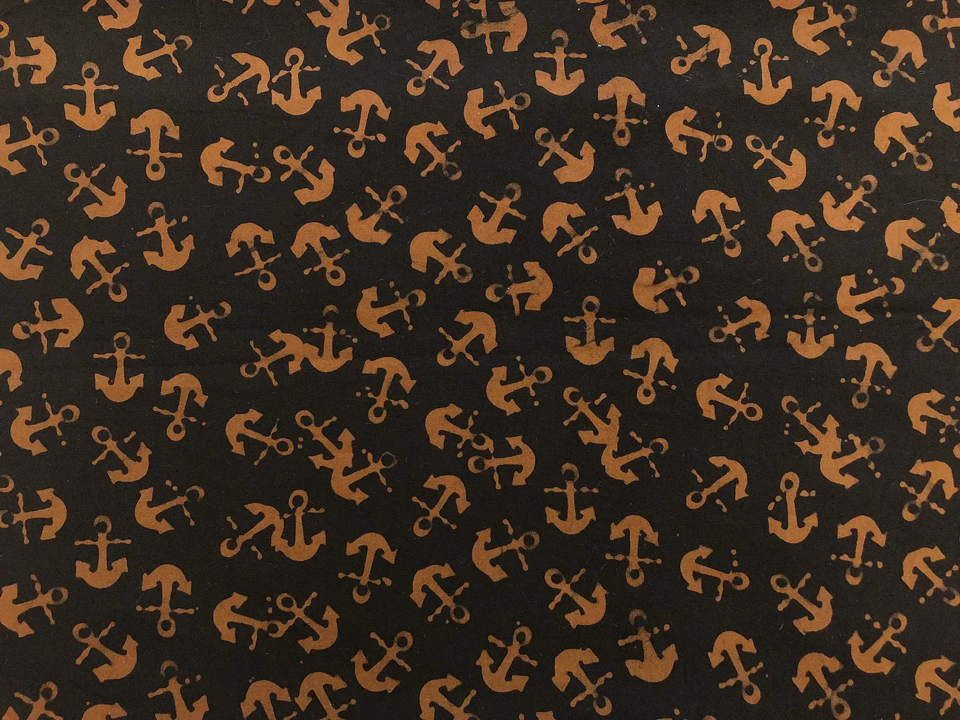 Cotton Batik With Nautical Anchors Motif