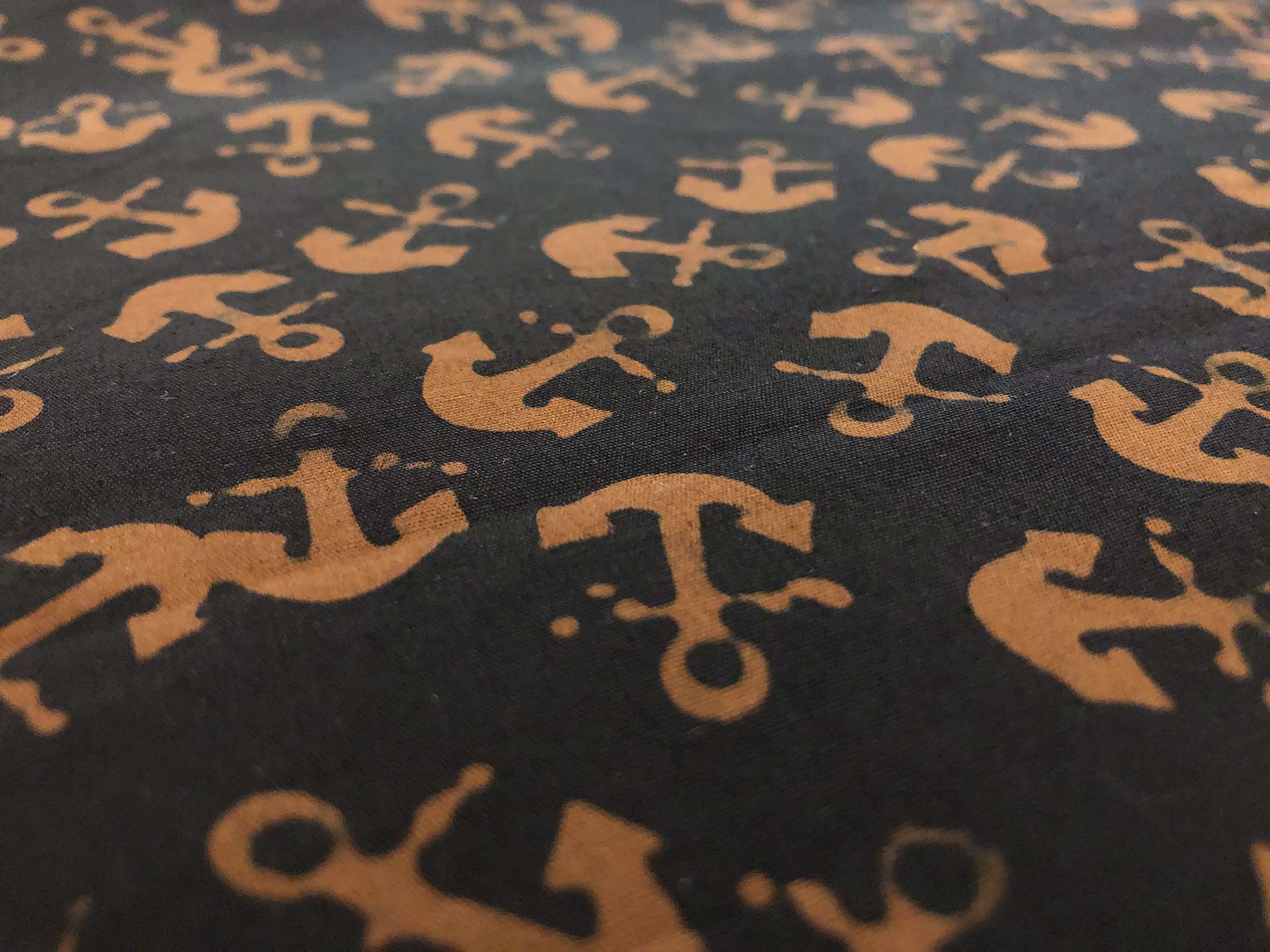 Cotton Batik With Nautical Anchors Motif
