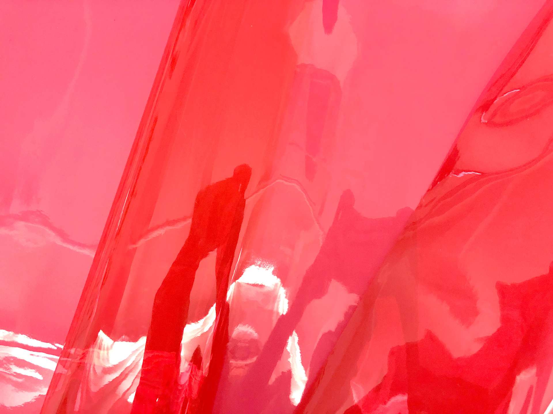 Clear Tinted Plastic in Crimson