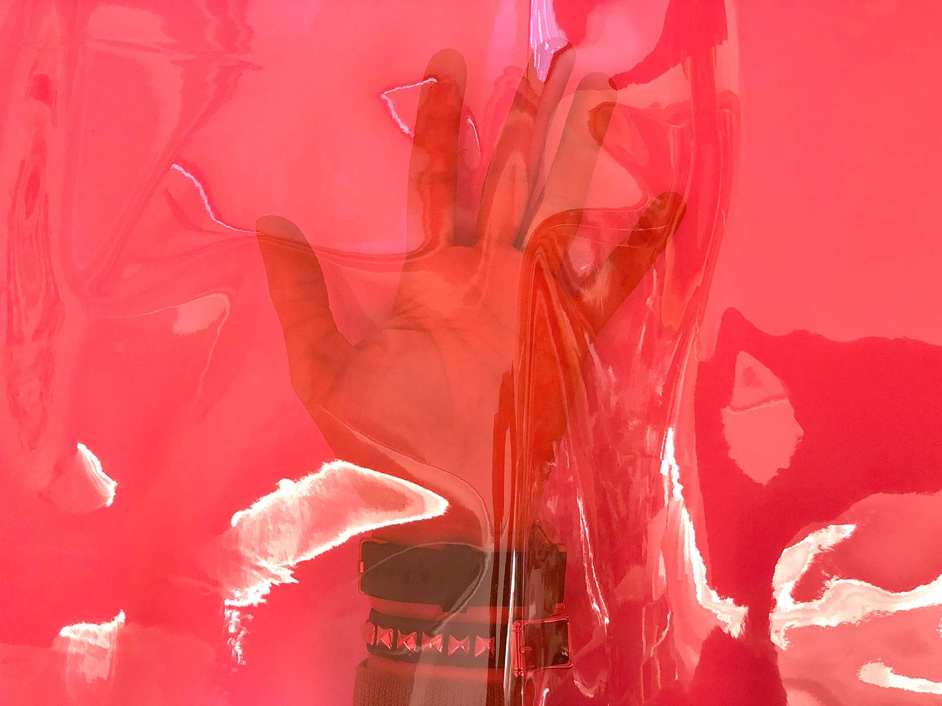 Clear Tinted Plastic in Crimson