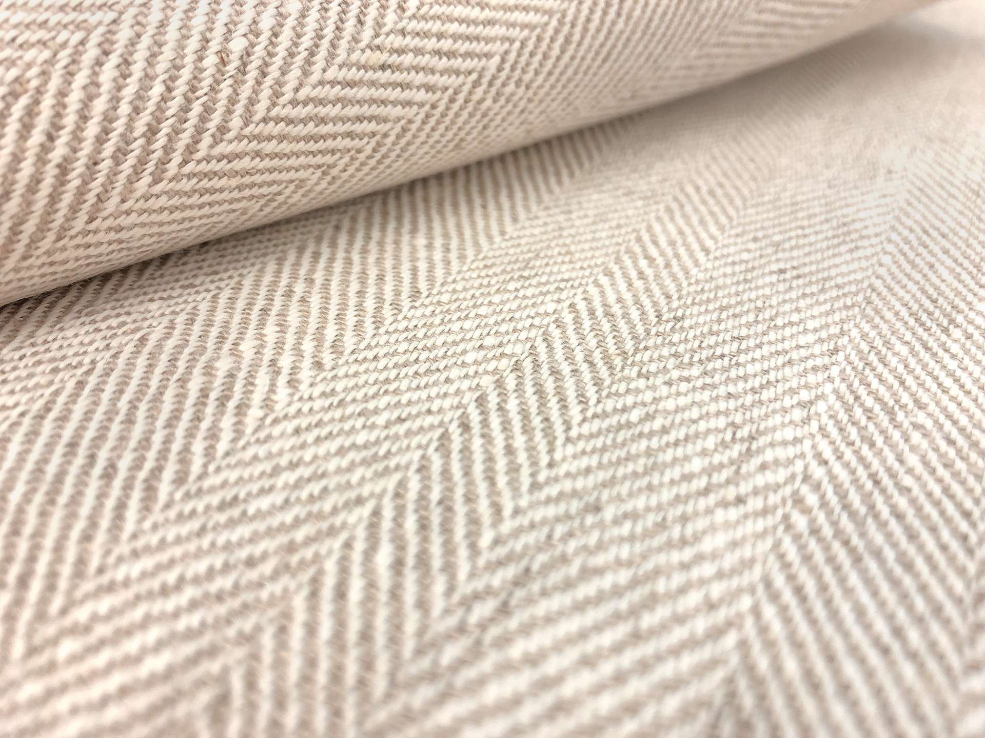 Upholstery Linen Herringbone in Oatmeal