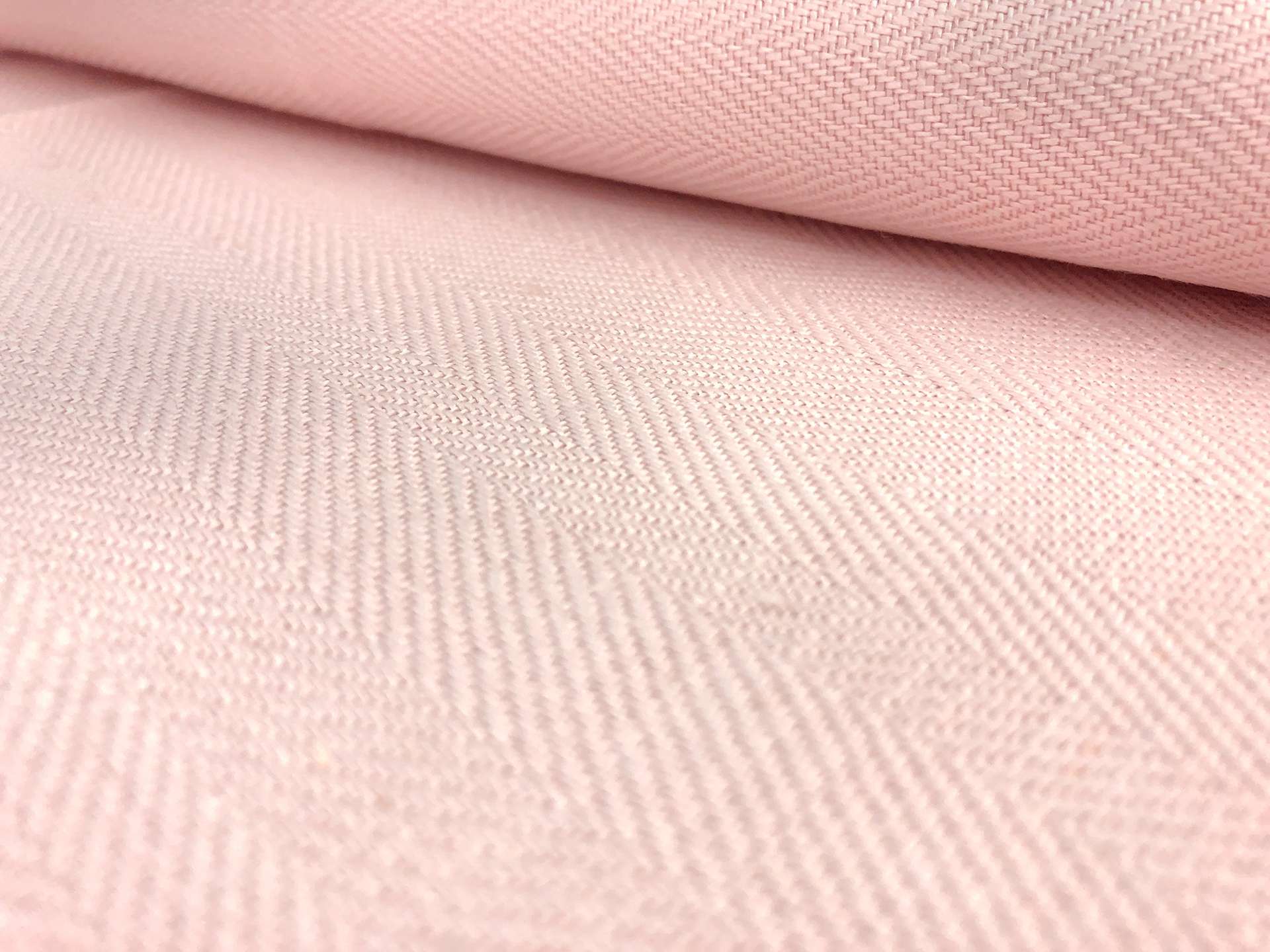 Upholstery Linen Herringbone in Blush