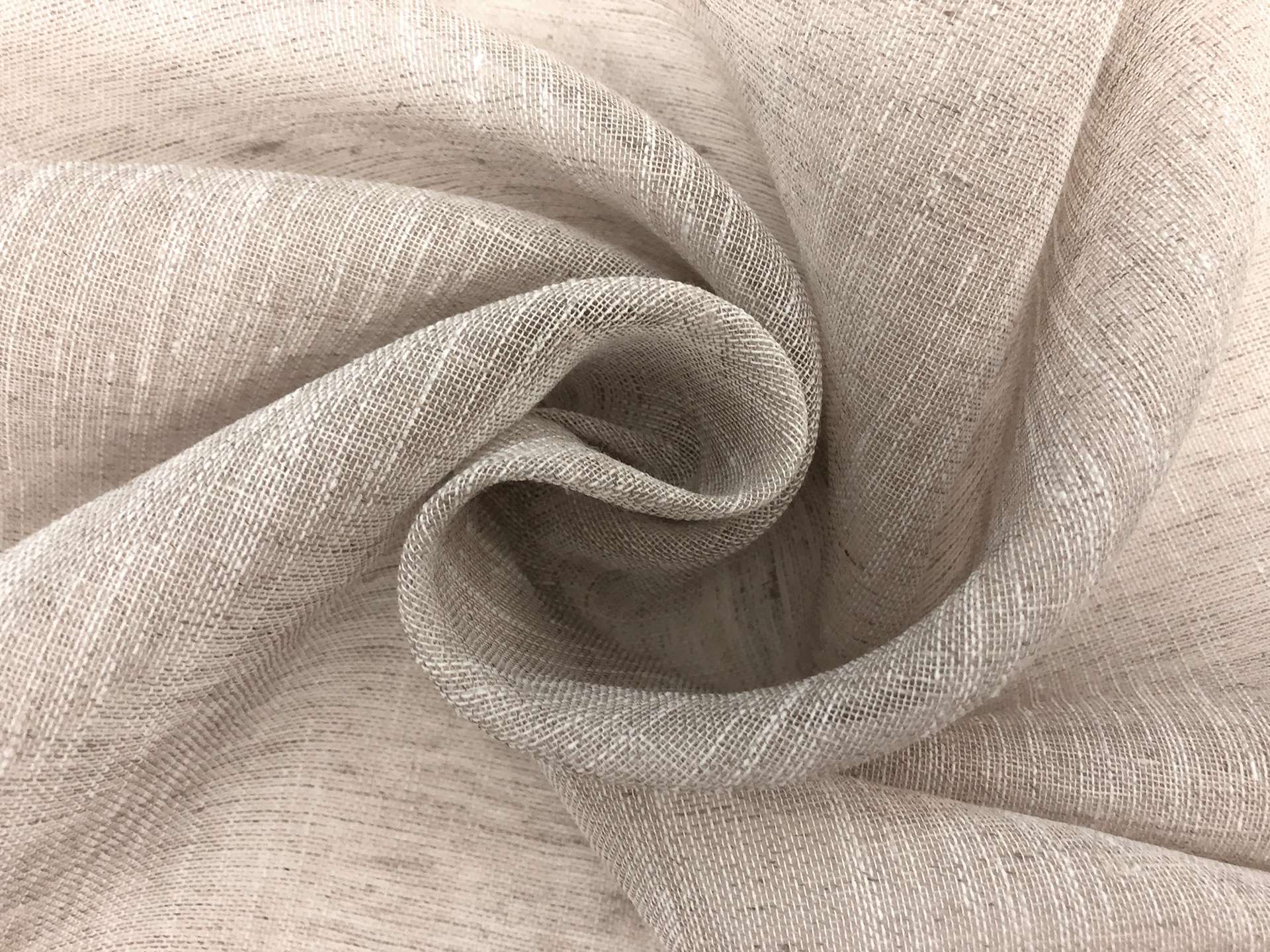 Linen Poly Blend Sheer Mesh in Oatmeal